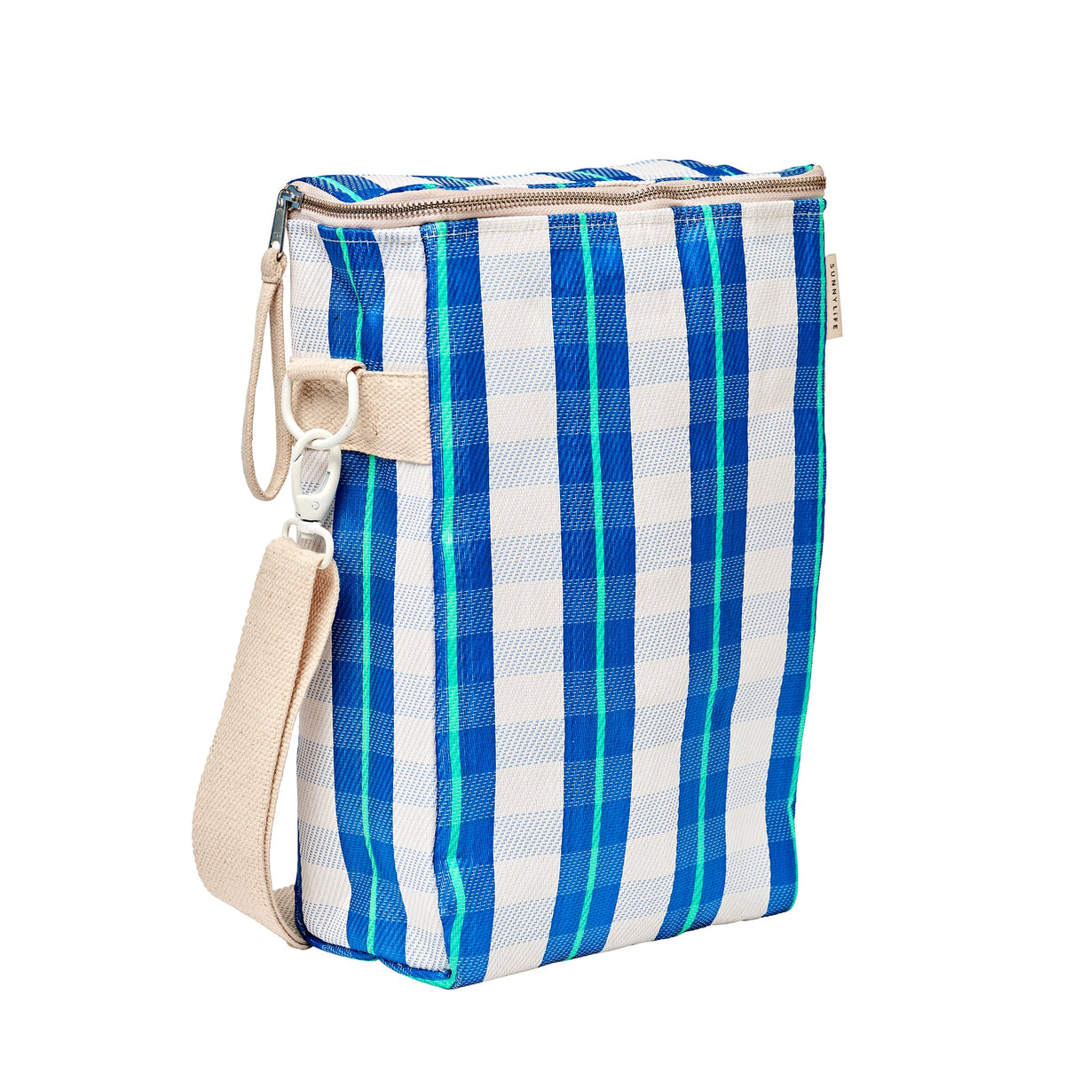 Recycled Nylon Drinks Cooler Bag - La Mer Blue Neon