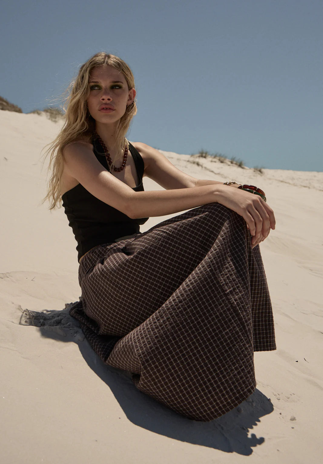 Lux - Midi Skirt - Chocolate Check