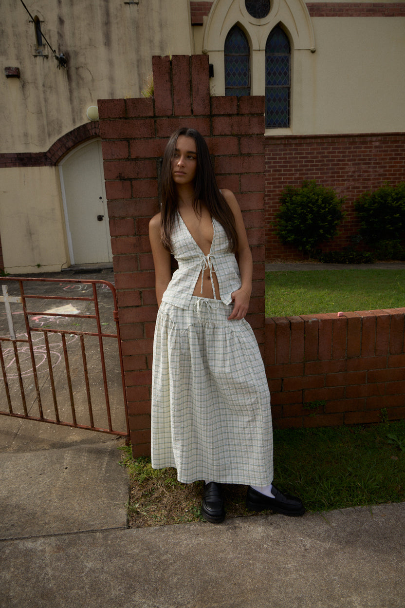 Legacy - Seersucker Sleeveless Top - Boa Check