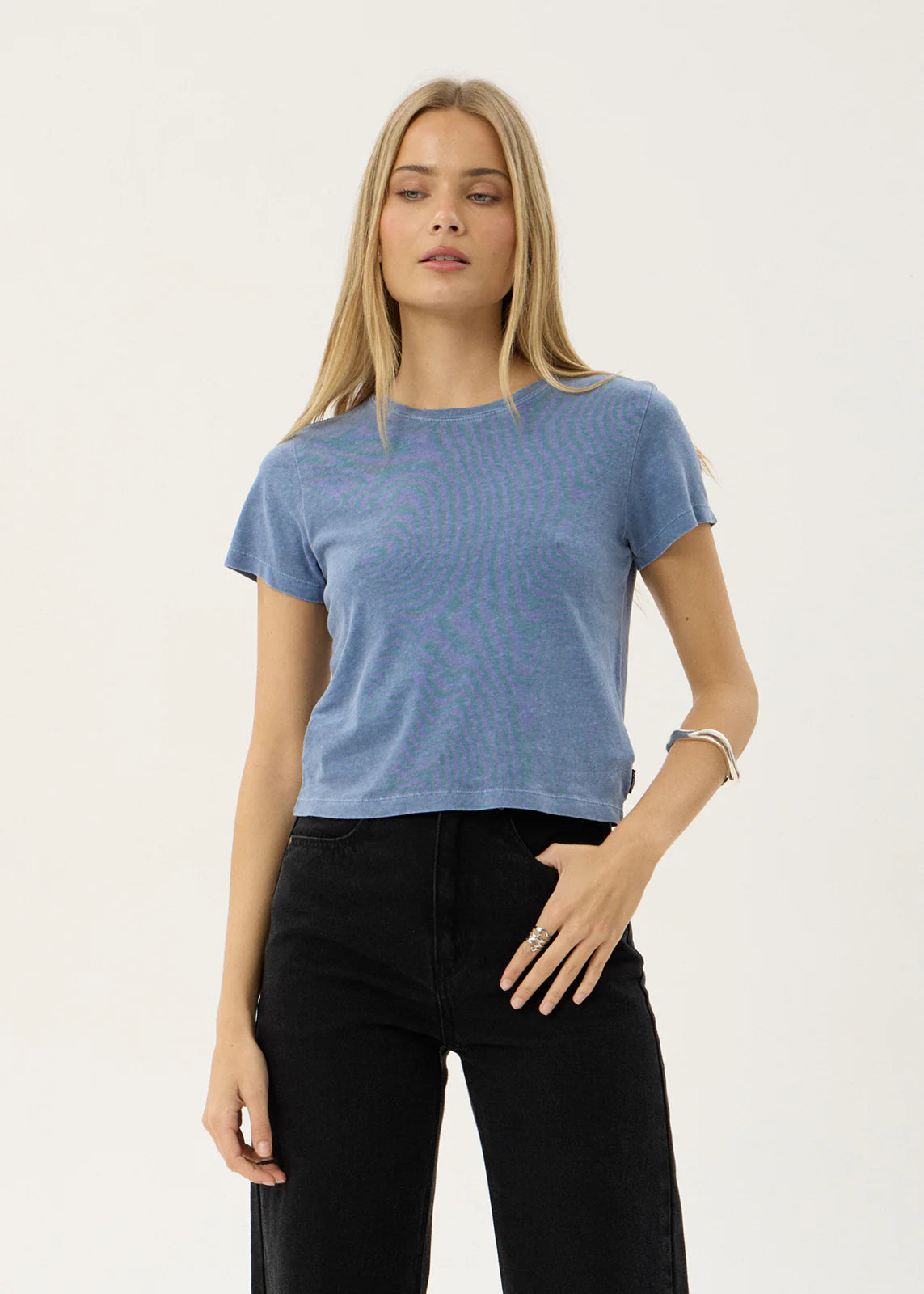 Carmen Baby Tee - Washed Slate Blue