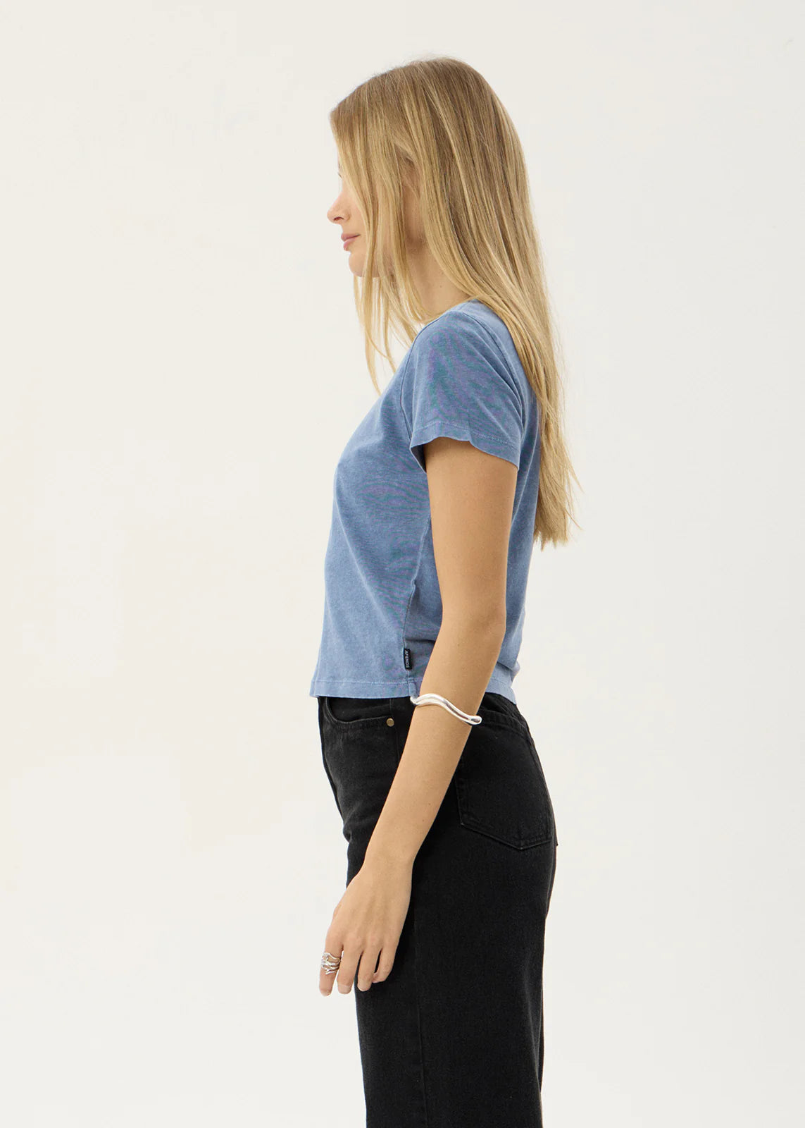 Carmen Baby Tee - Washed Slate Blue