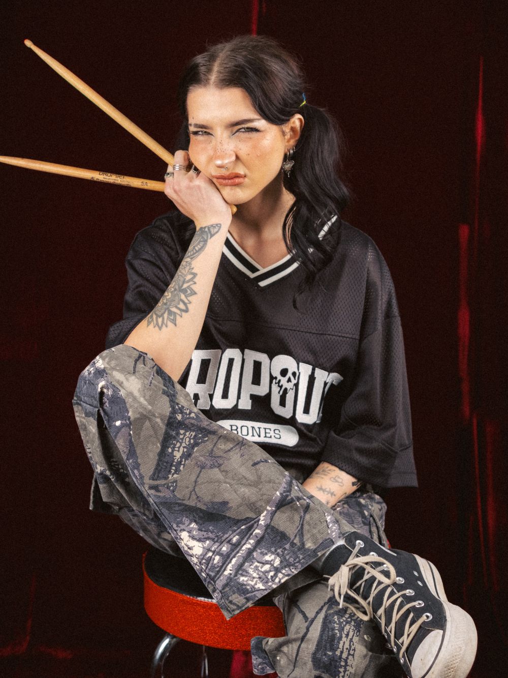 College Dropout Jersey - Mesh Black