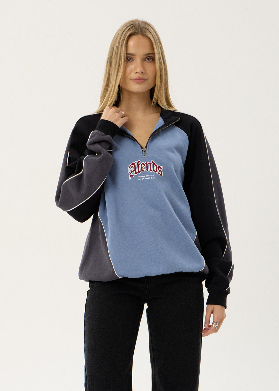 Occupancy Paneled Quarter Zip - Slate Blue