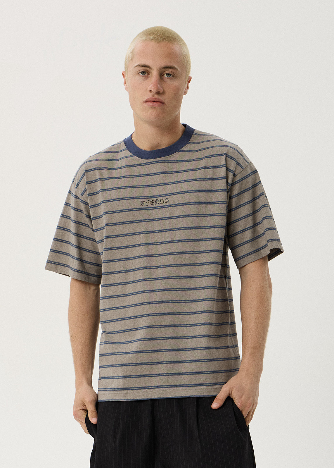 Eureka Boxy Tee - Olive Stripe