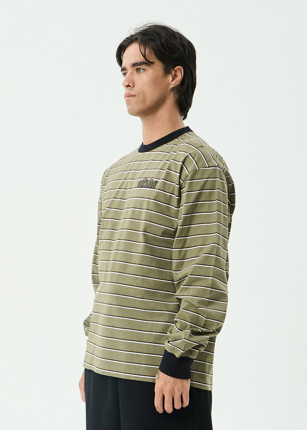 Altitude Boxy Long Sleeve Tee - Stone Stripe