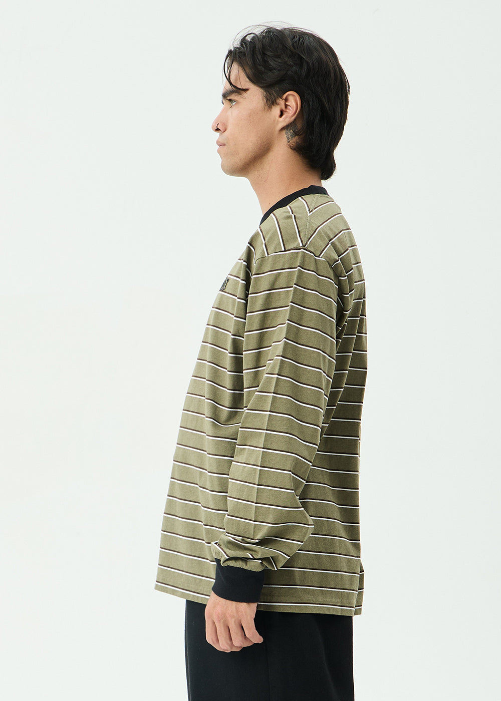 Altitude Boxy Long Sleeve Tee - Stone Stripe