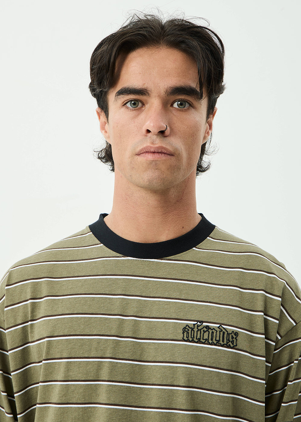 Altitude Boxy Long Sleeve Tee - Stone Stripe