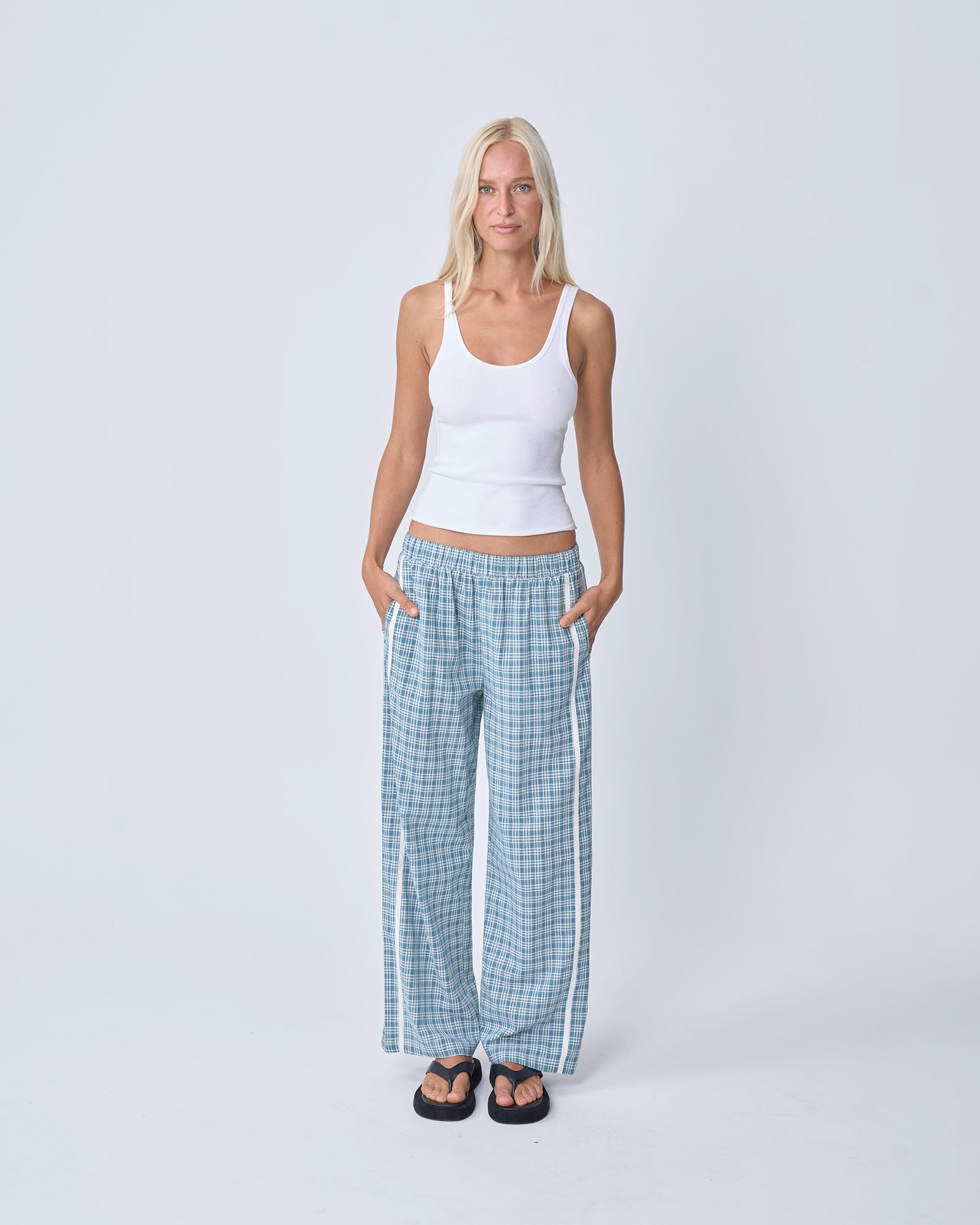 Racer Pant - Blue Plaid
