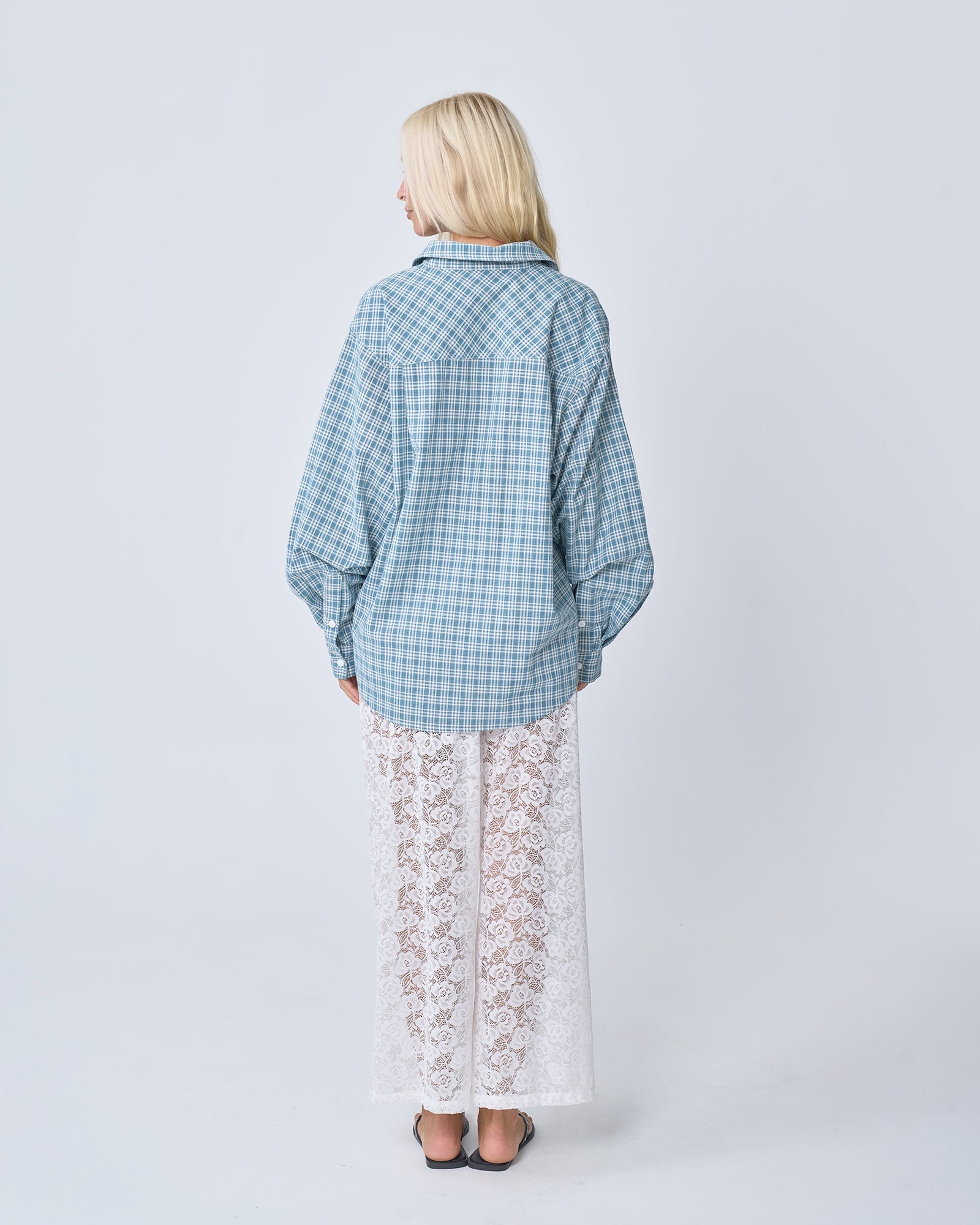 Oversized Shirt - Blue Plaid