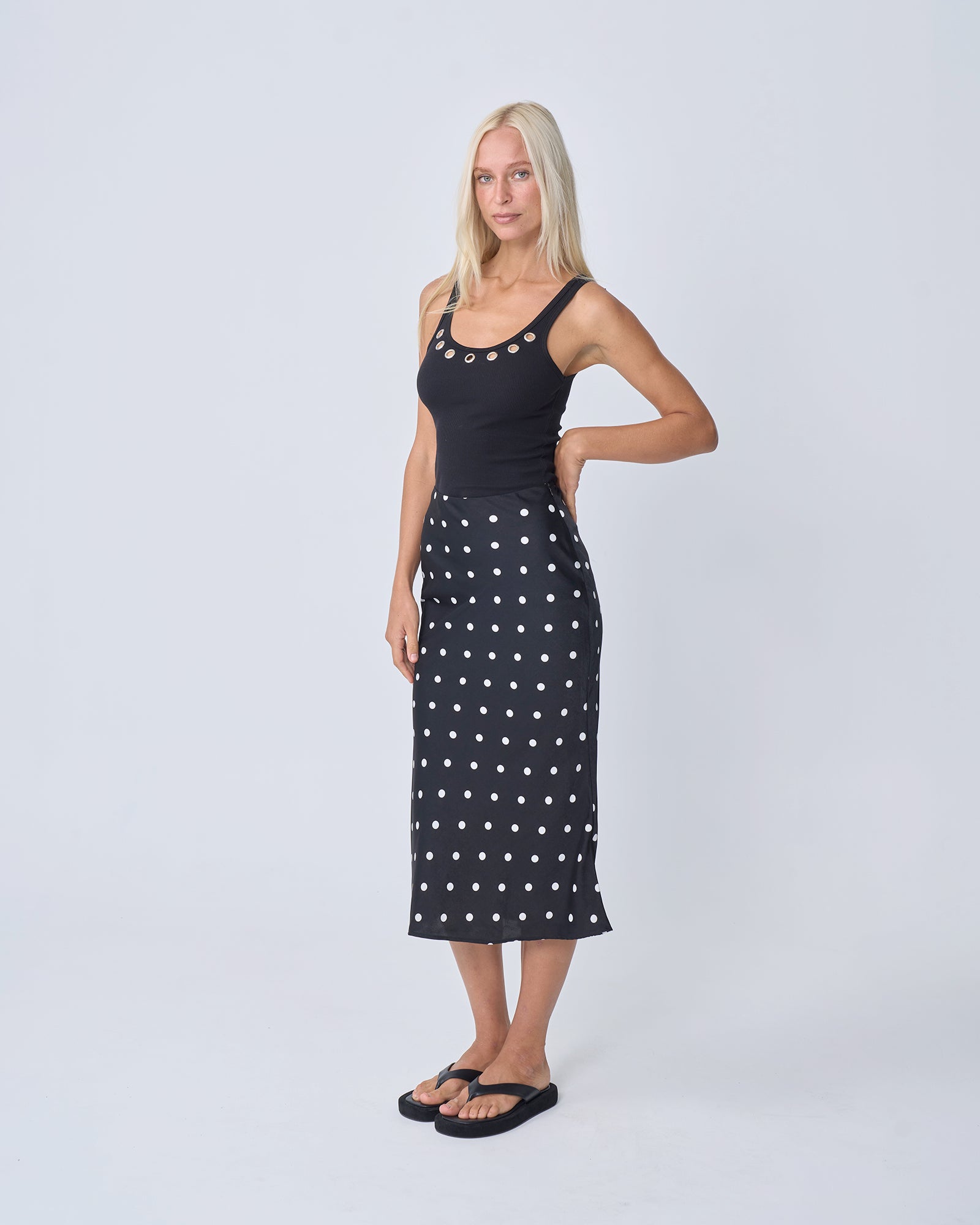 Polka Dot Skirt - Black