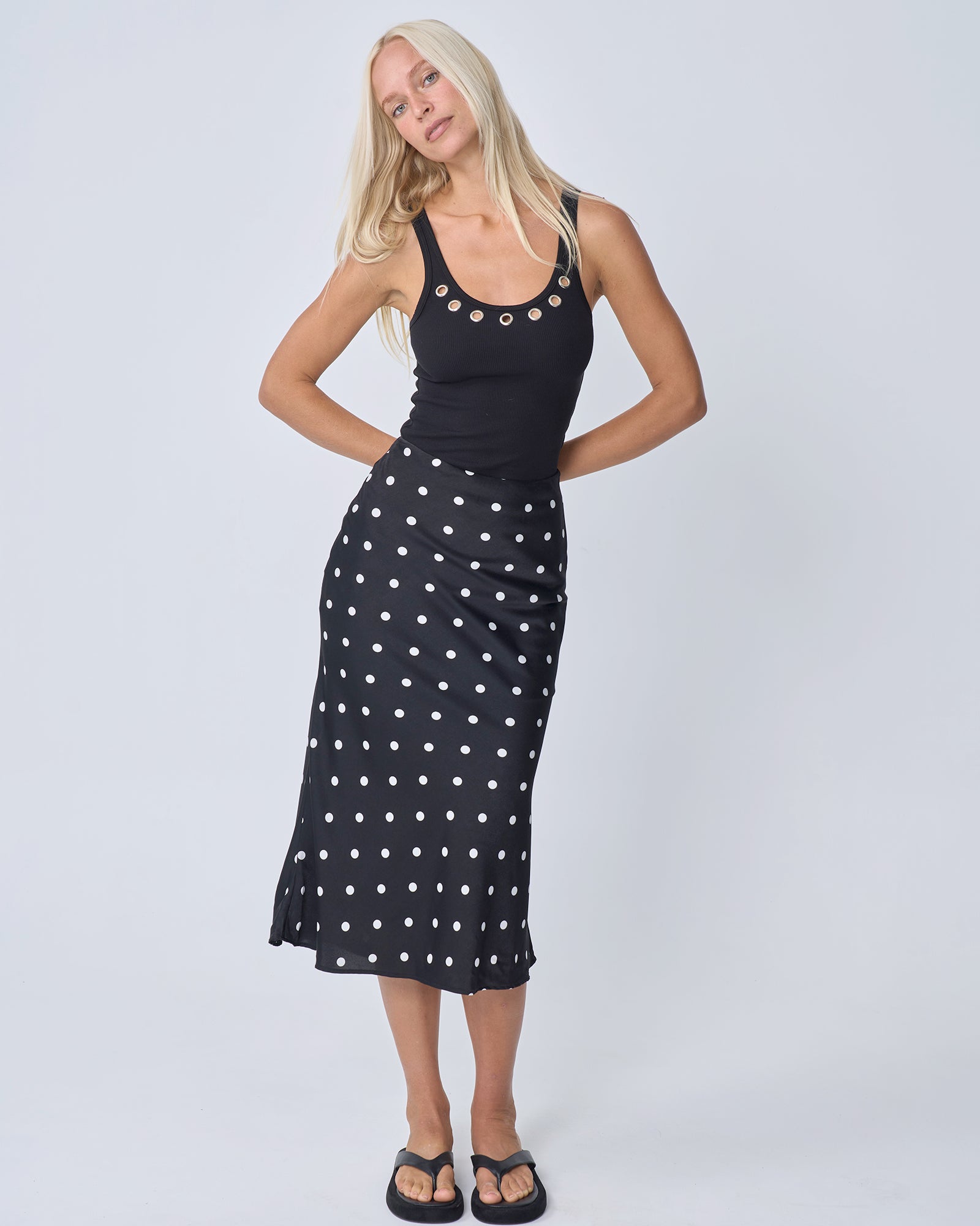 Polka Dot Skirt - Black