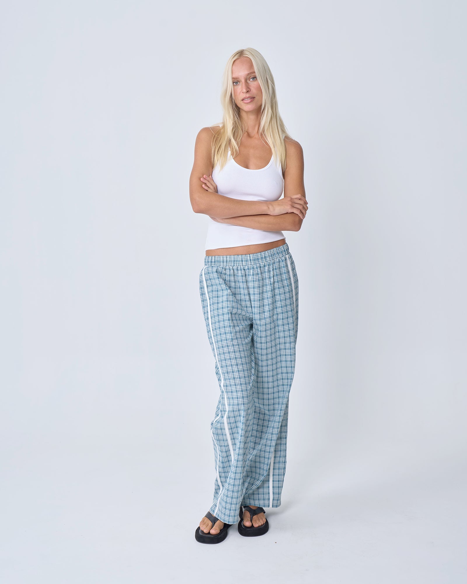 Racer Pant - Blue Plaid