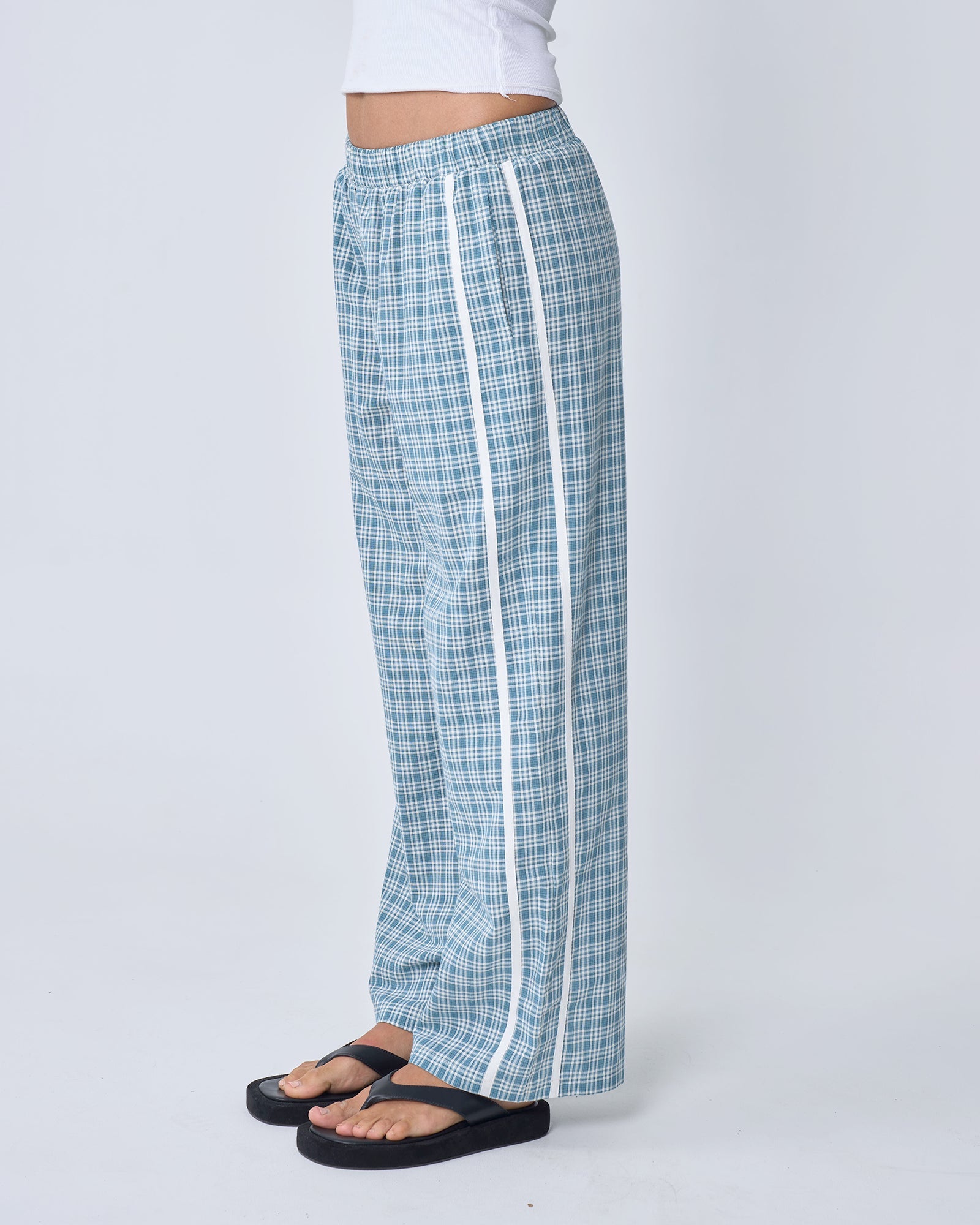 Racer Pant - Blue Plaid