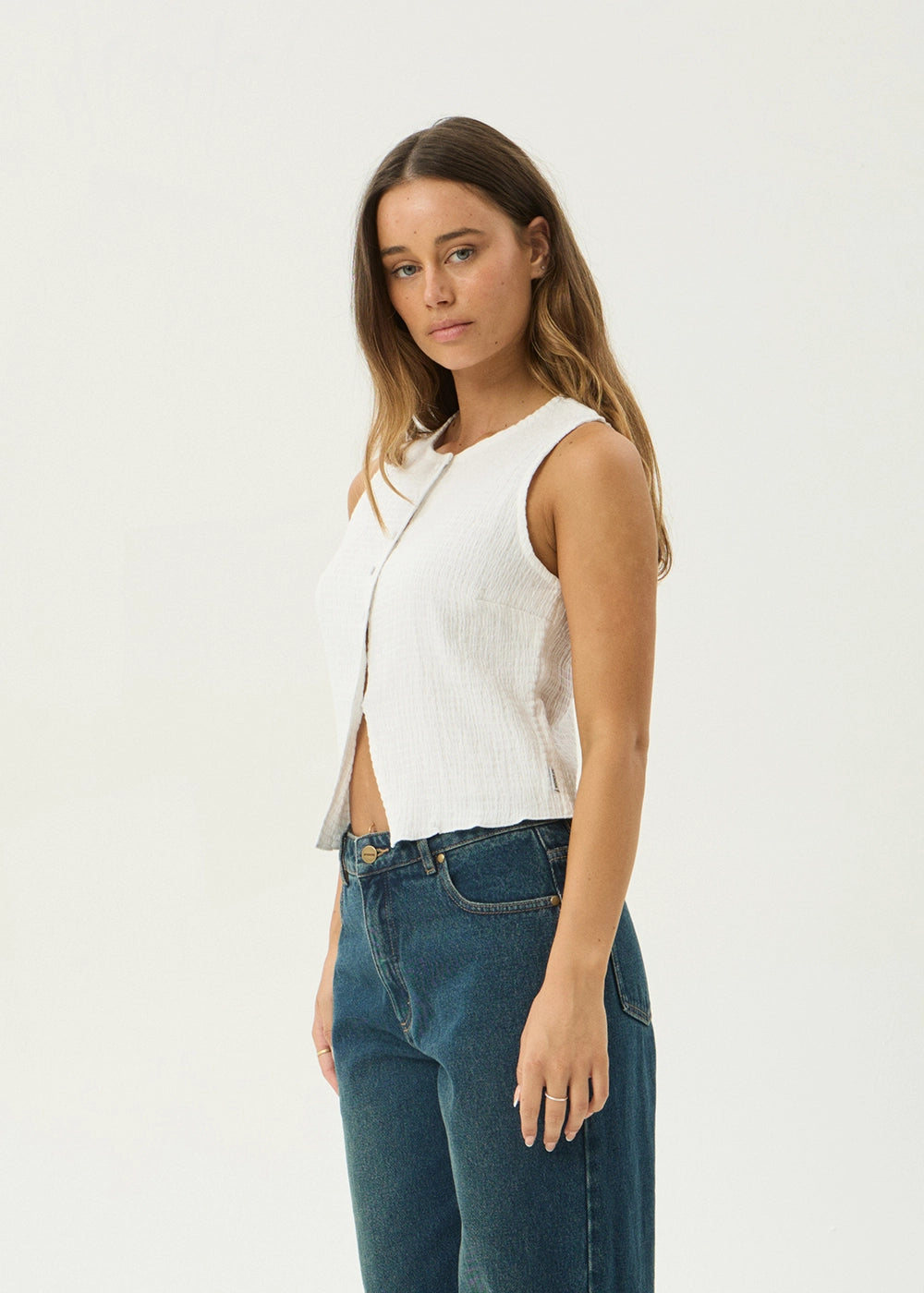 Lana Seersucker Top - Off White