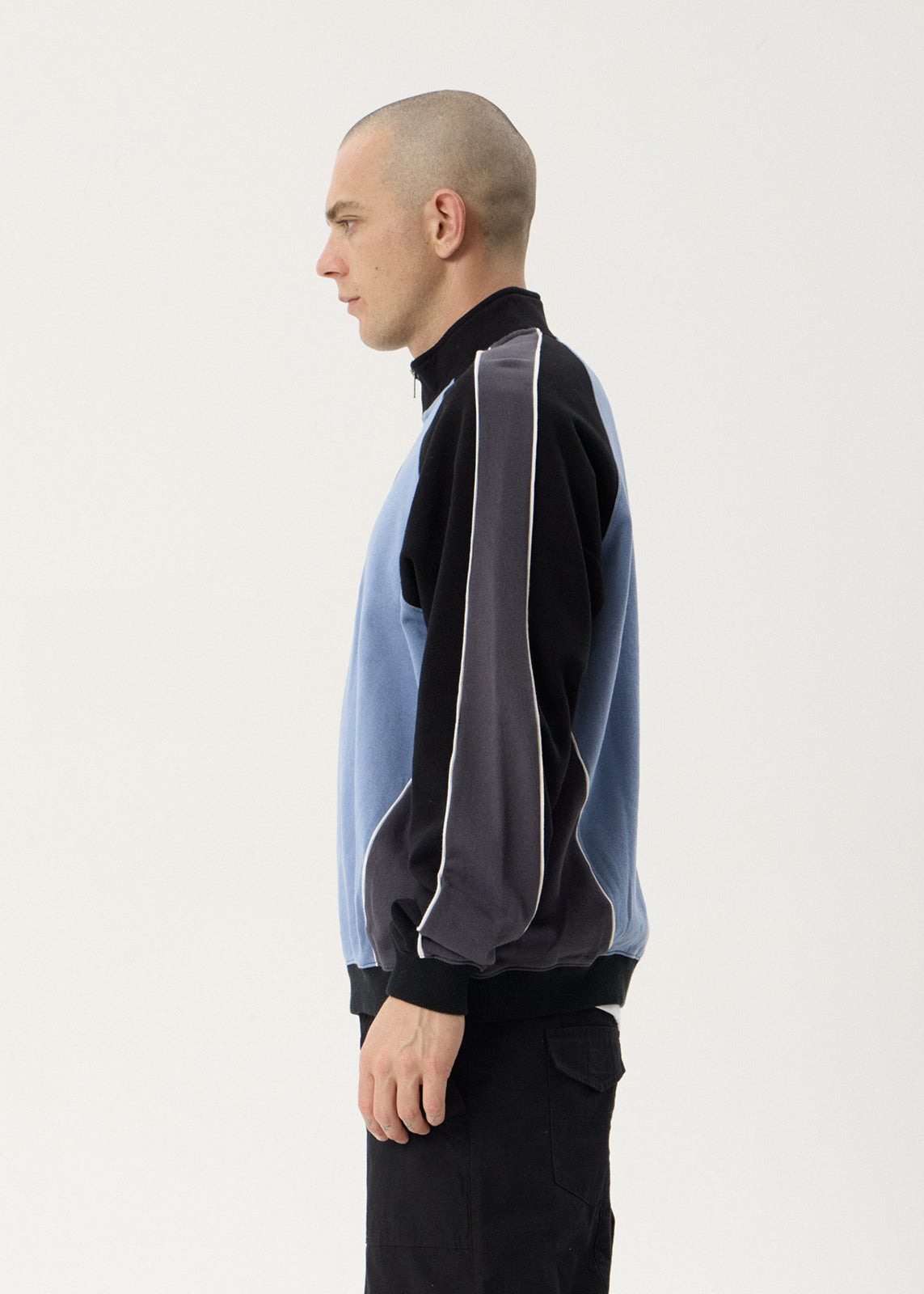 Occupancy Paneled Quarter Zip - Slate Blue
