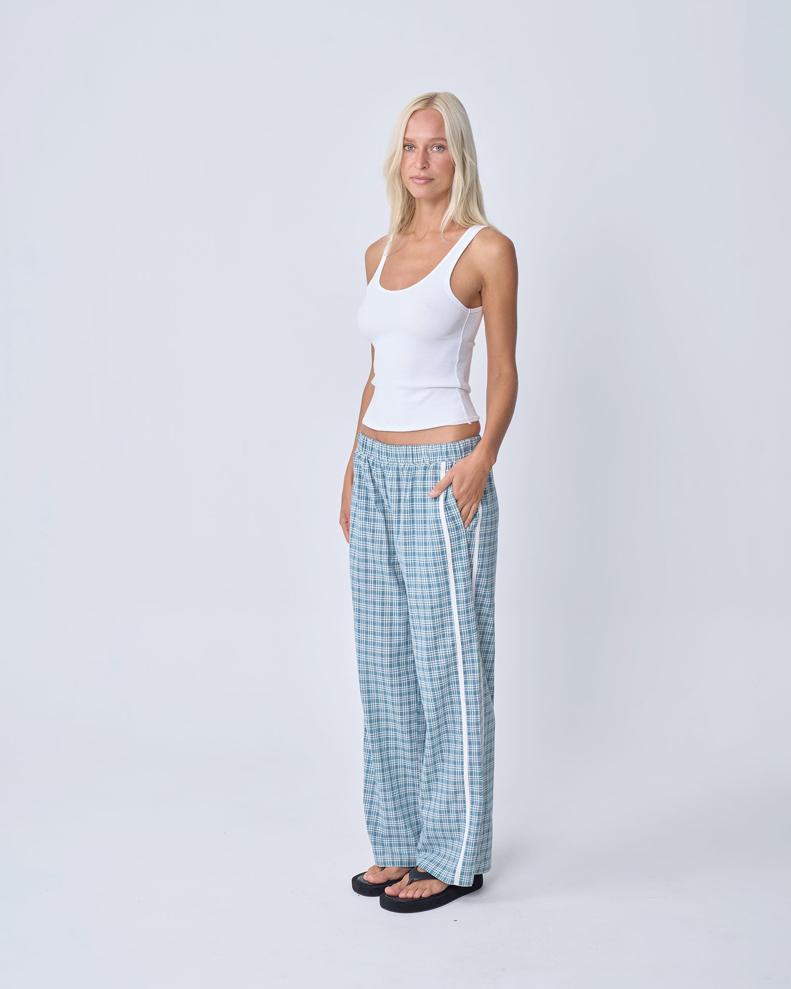 Racer Pant - Blue Plaid