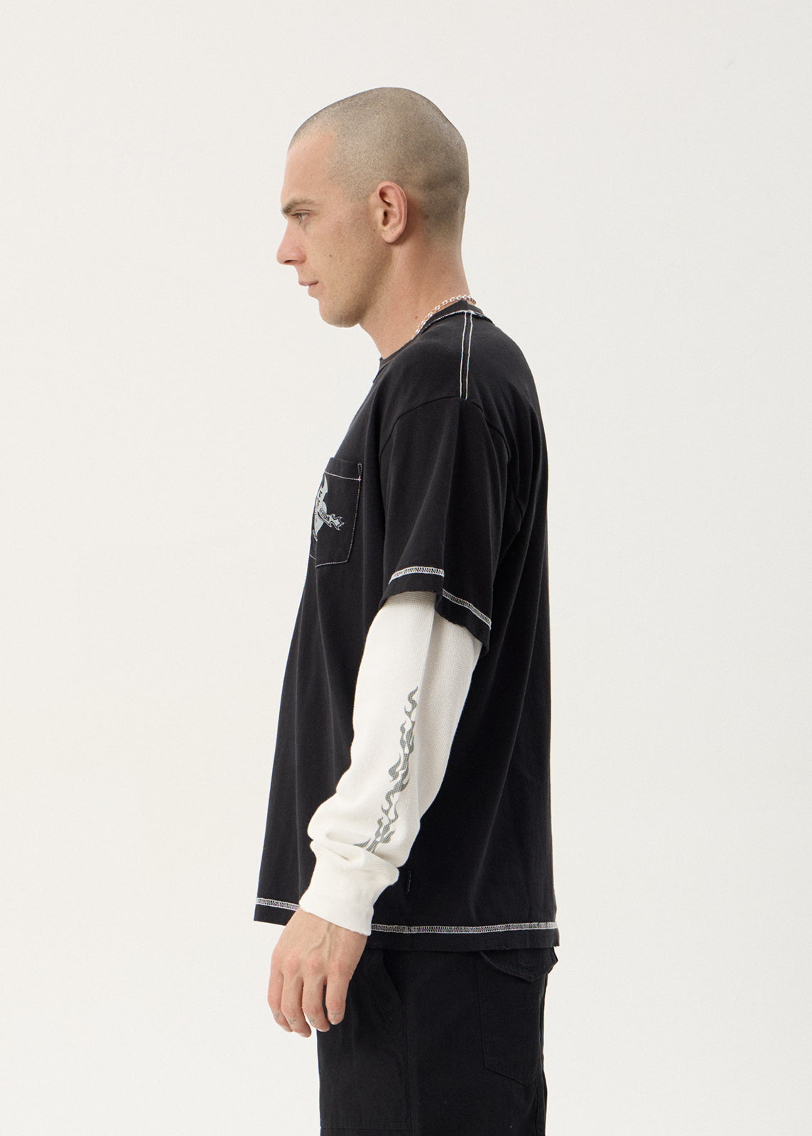 Heavy Parts Waffle Long Sleeve - Stone Black