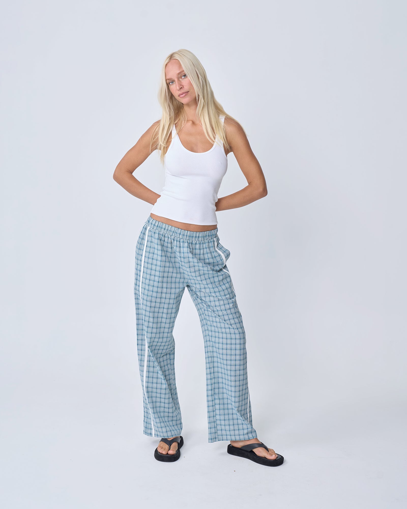 Racer Pant - Blue Plaid