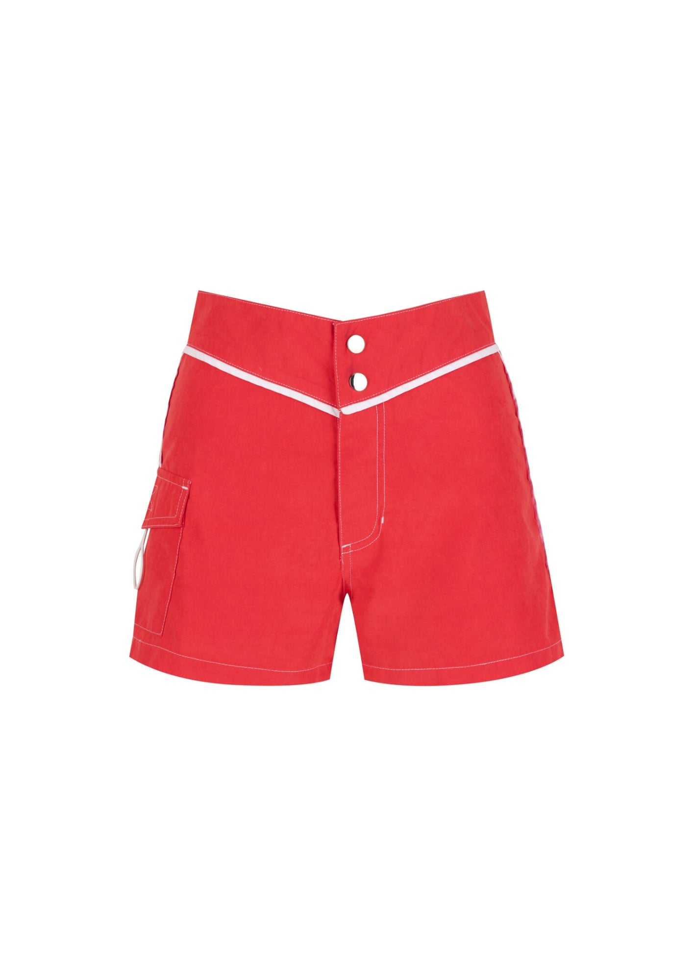 Snap Front Boardshort - Red