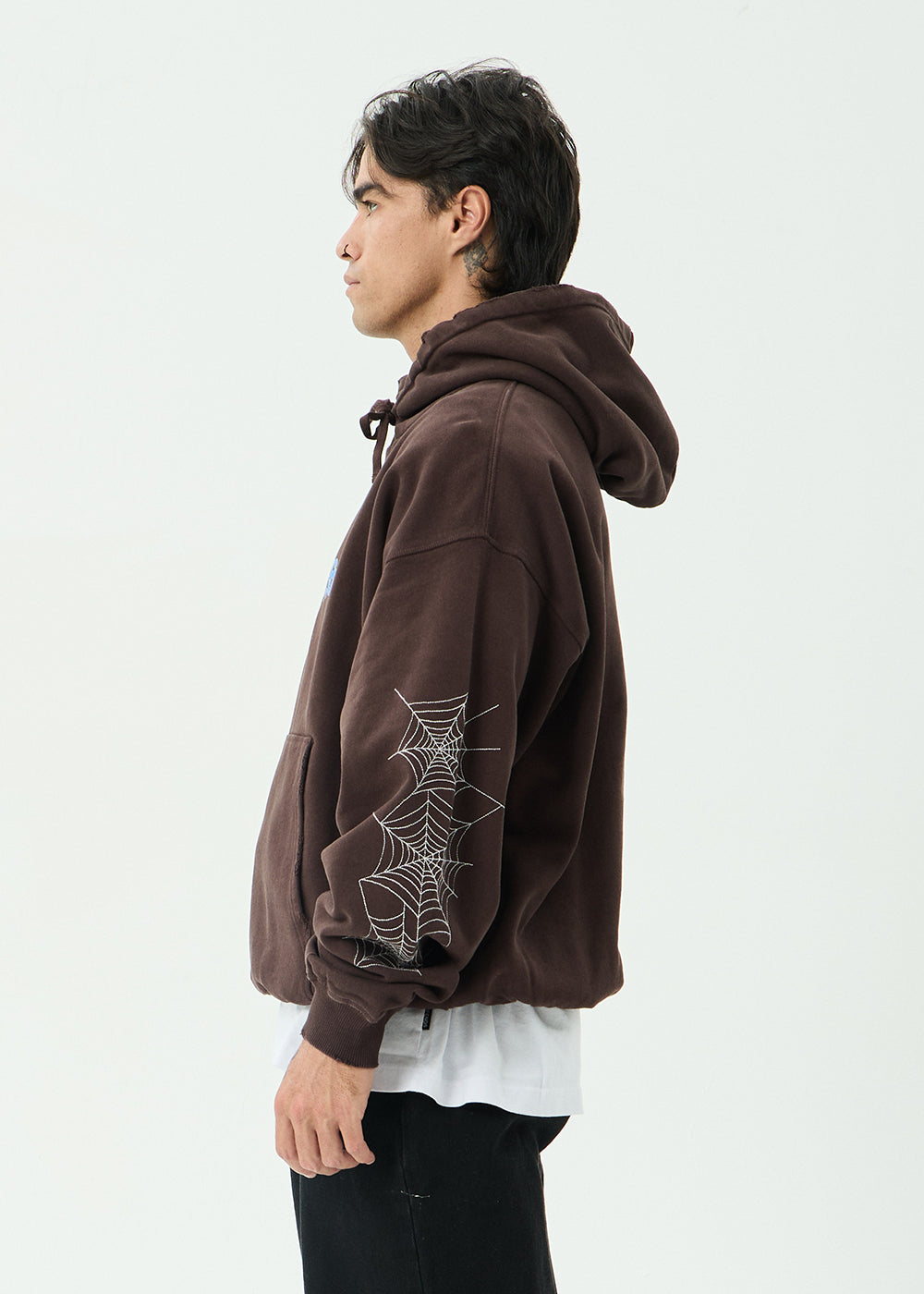 Labyrinth Boxy Pull On Hood - Washed Coffee