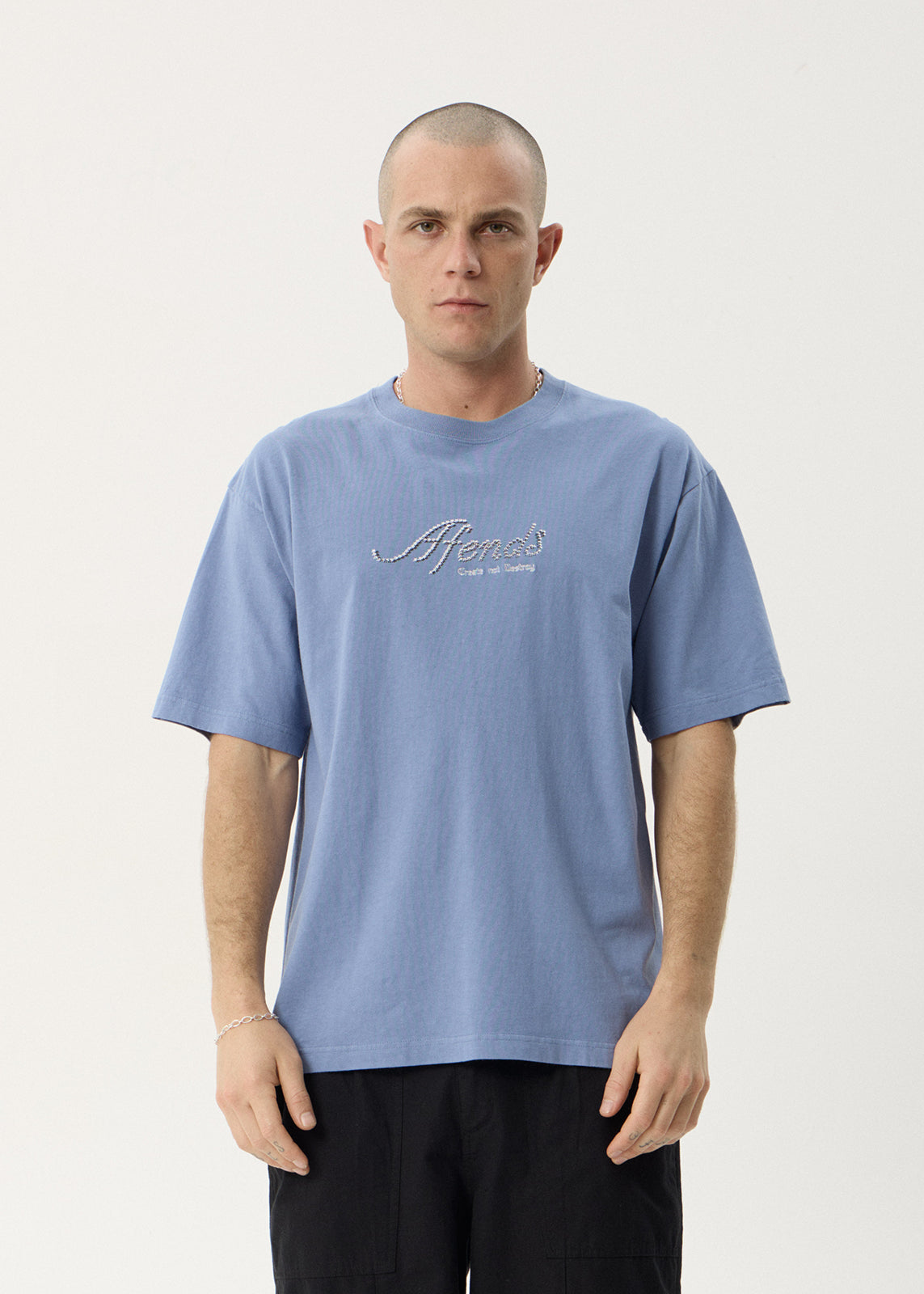 Horoscope Boxy Tee - Washed Slate Blue