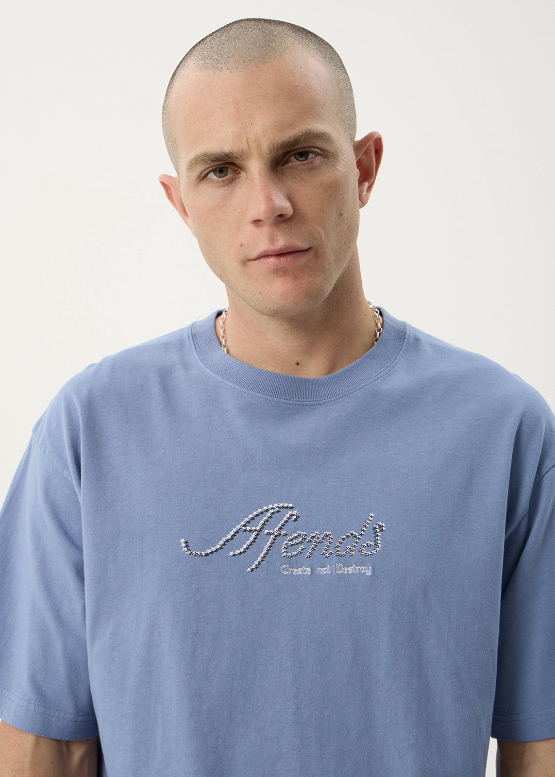 Horoscope Boxy Tee - Washed Slate Blue