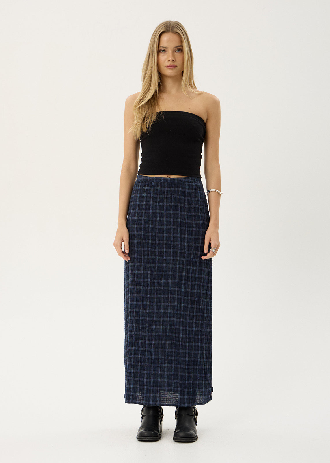 Lita Seersucker Maxi Skirt - Thea Midnight