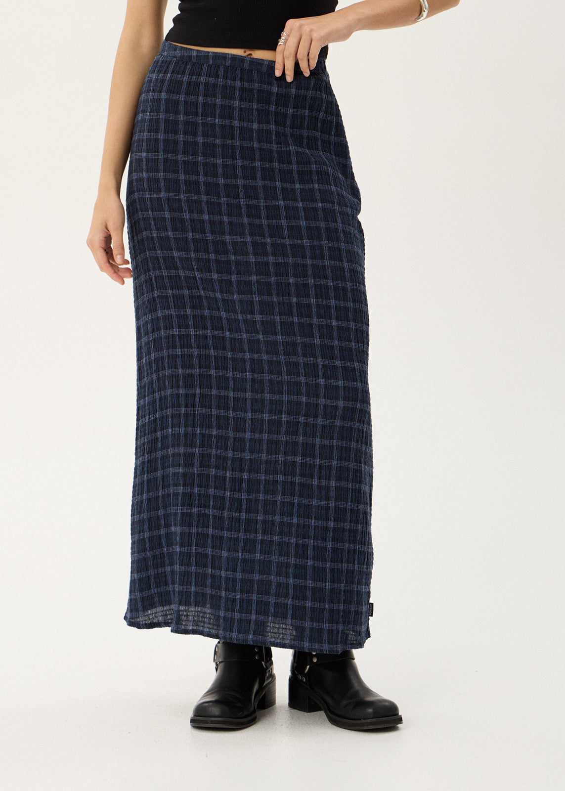 Lita Seersucker Maxi Skirt - Thea Midnight