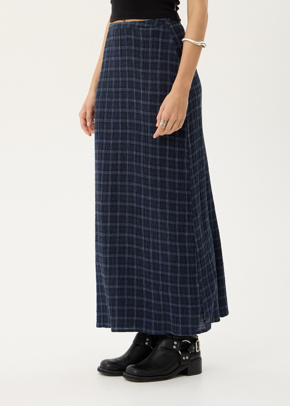Lita Seersucker Maxi Skirt - Thea Midnight