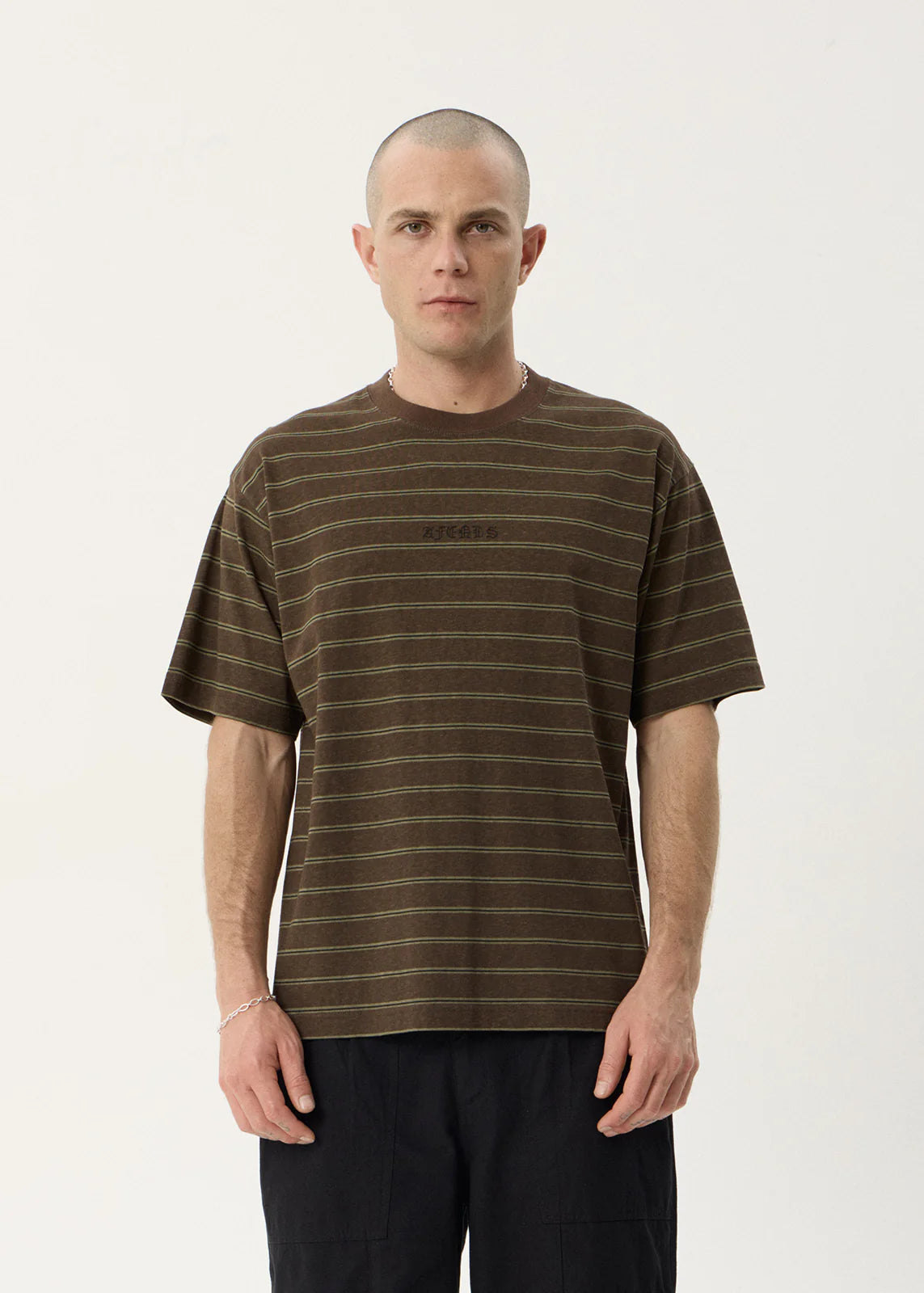 Eureka Boxy Tee - Coffee Stripe