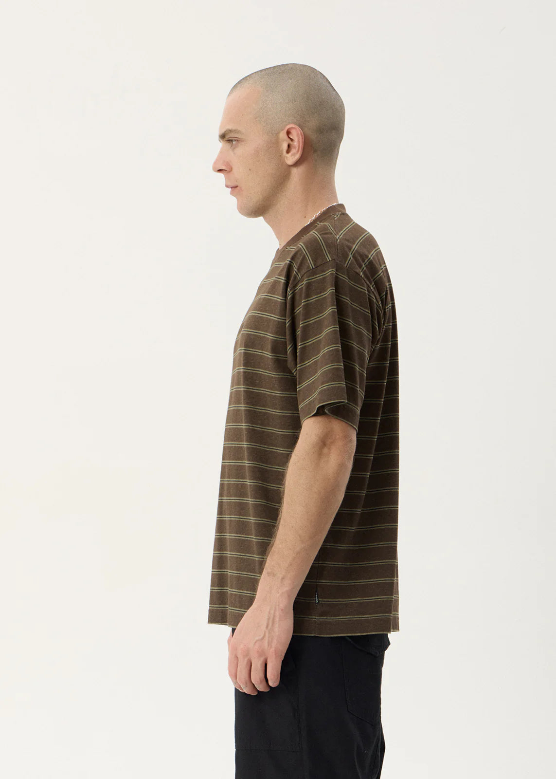 Eureka Boxy Tee - Coffee Stripe