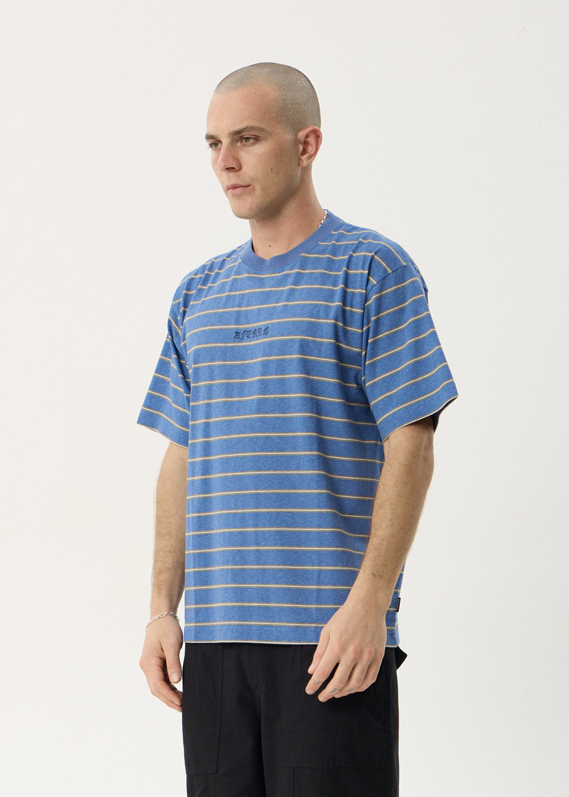 Eureka Boxy Tee - Slate Blue Stripe