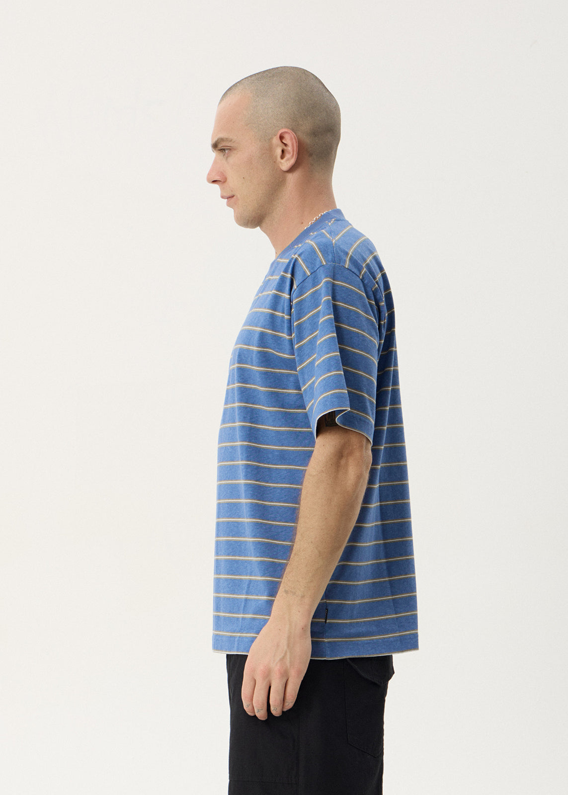 Eureka Boxy Tee - Slate Blue Stripe