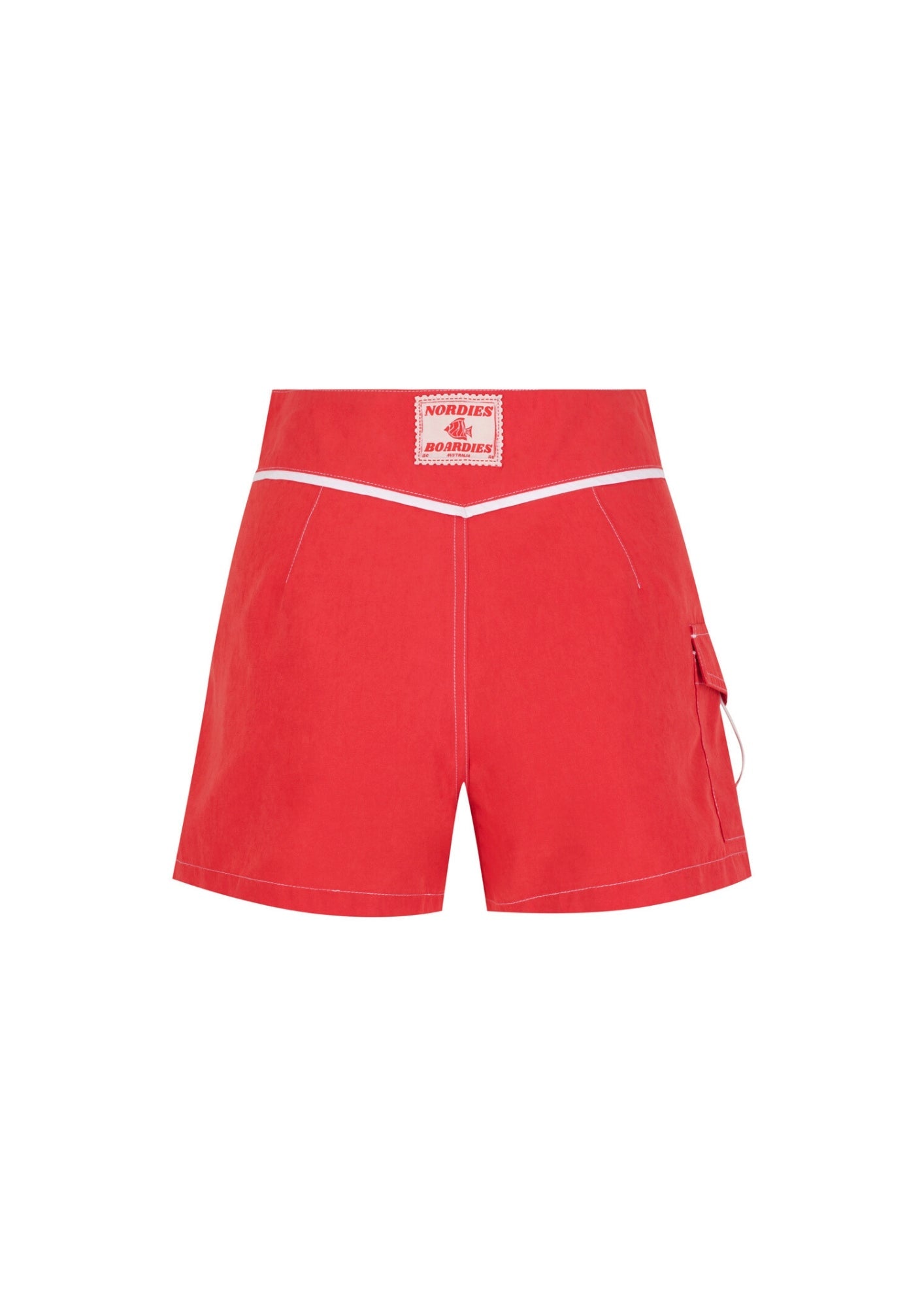 Snap Front Boardshort - Red