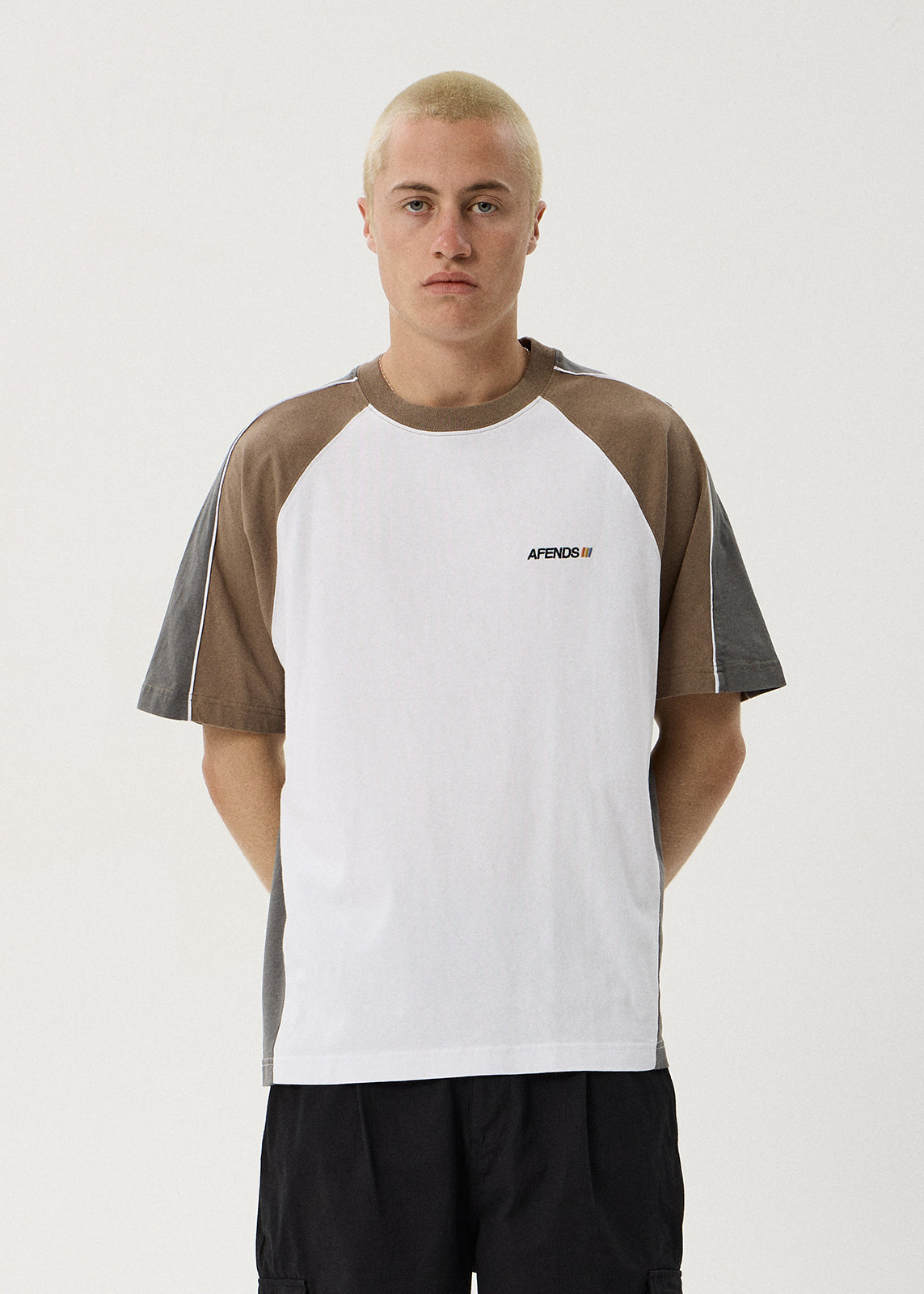 Tallows Panelled Raglan Tee - White