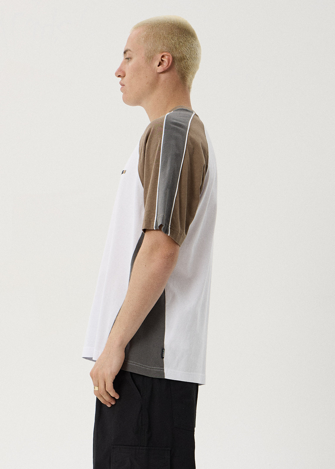 Tallows Panelled Raglan Tee - White