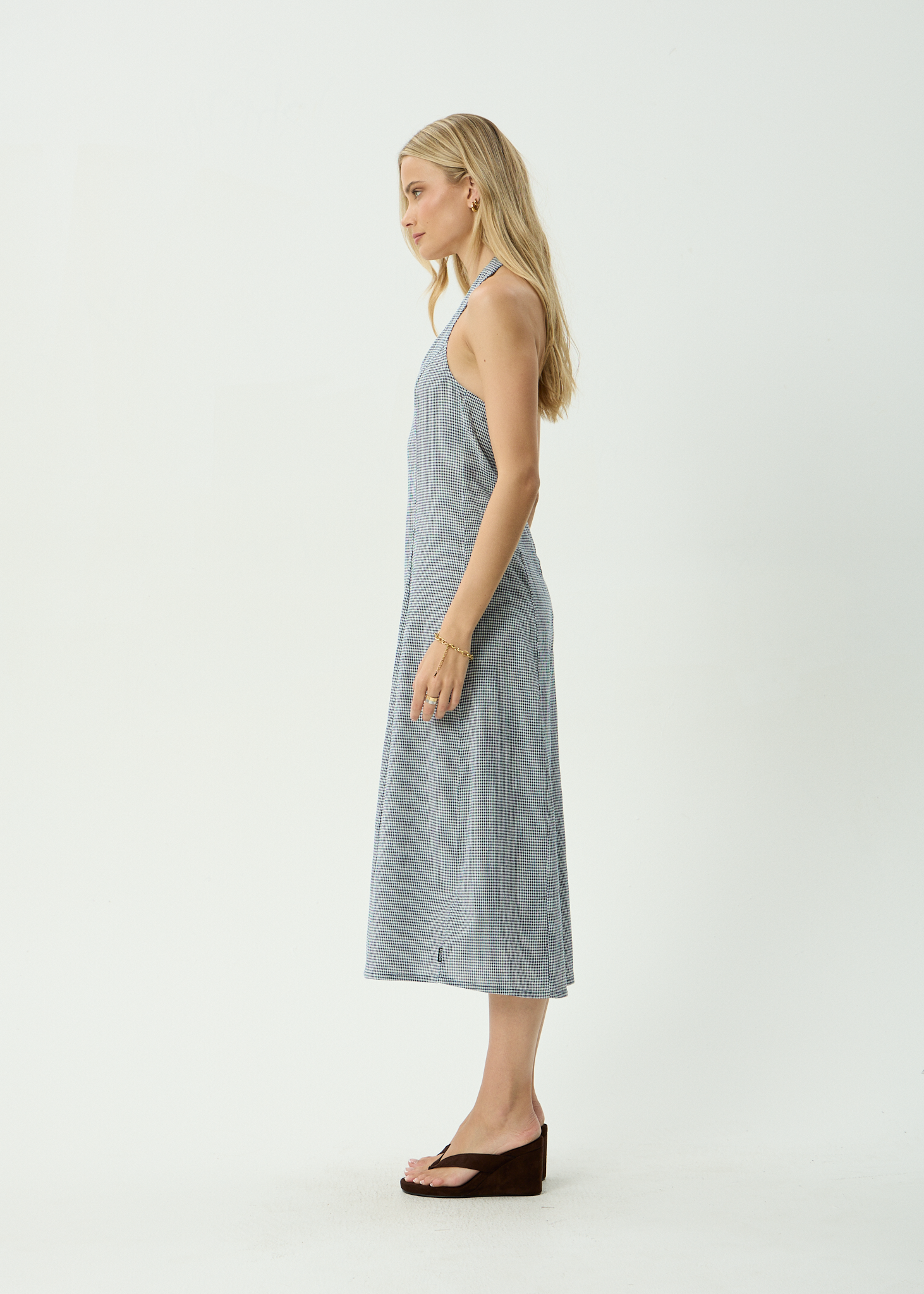 Maya Midi Dress - Indy Navy Check