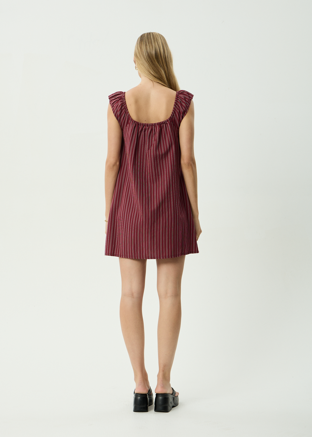 Ledger - Mini Dress - Burgundy Stripe