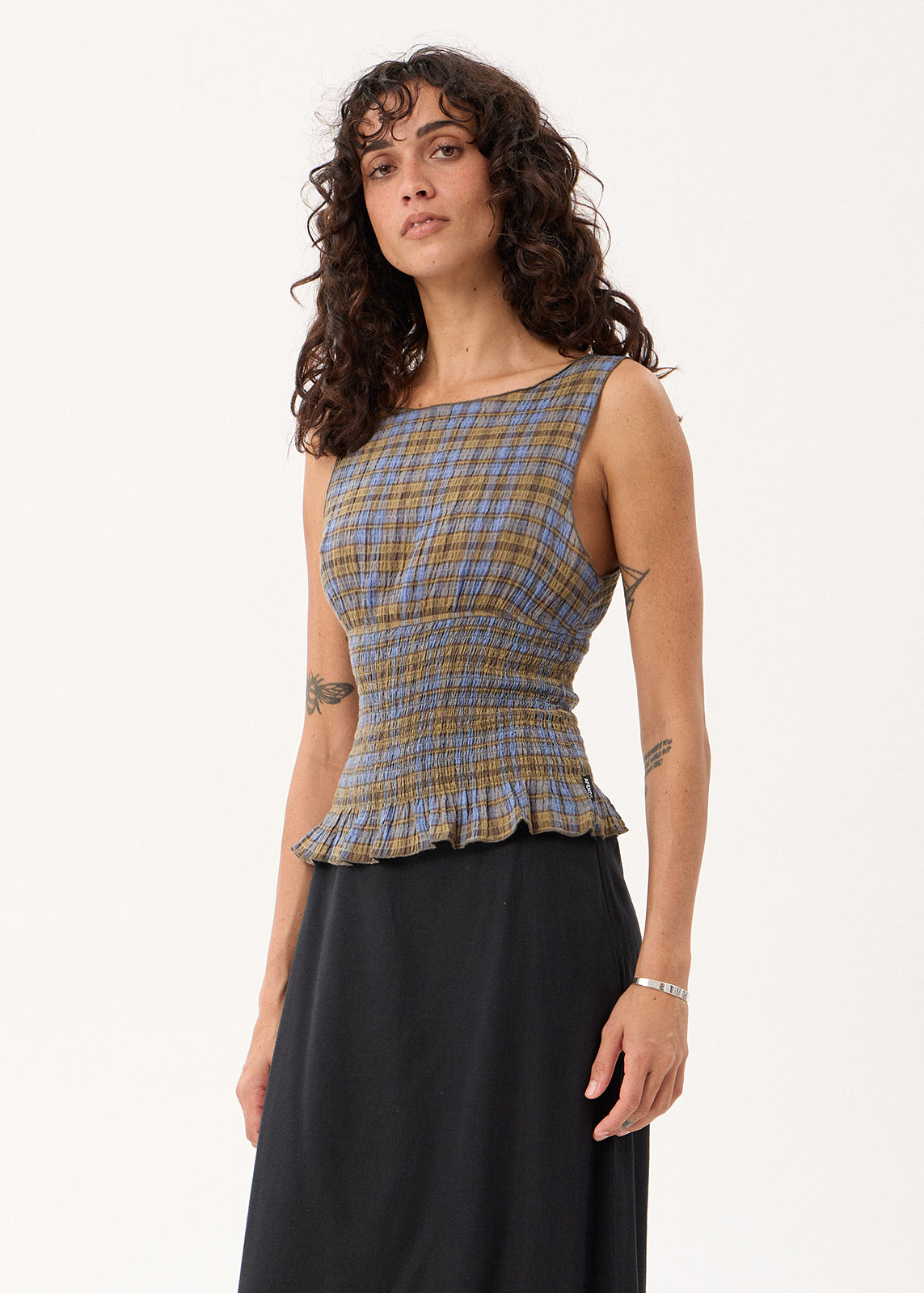 Cedar Seersucker Top - Cedar / Blue