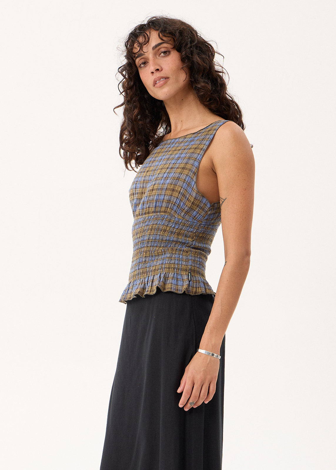 Cedar Seersucker Top - Cedar / Blue