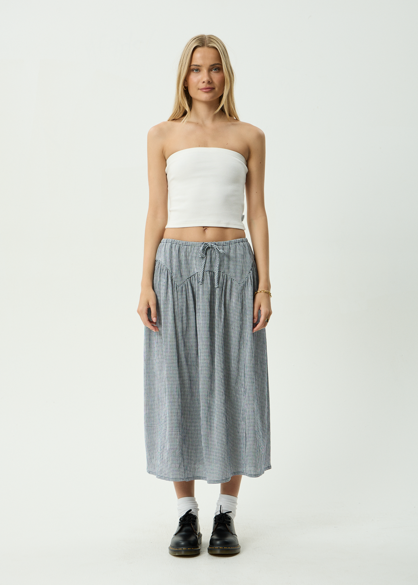 Marlow Midi Skirt - Indy Navy Check