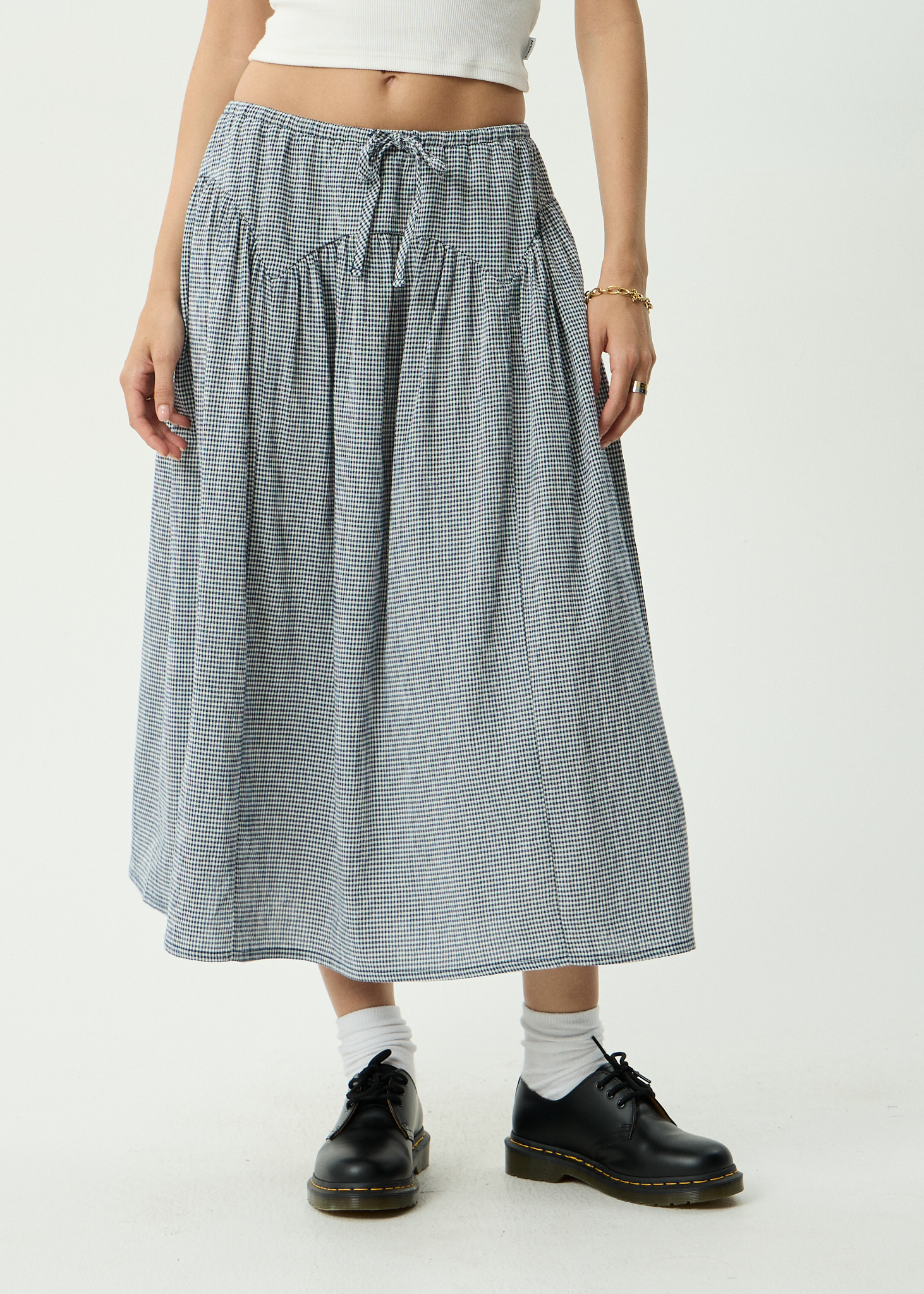 Marlow Midi Skirt - Indy Navy Check