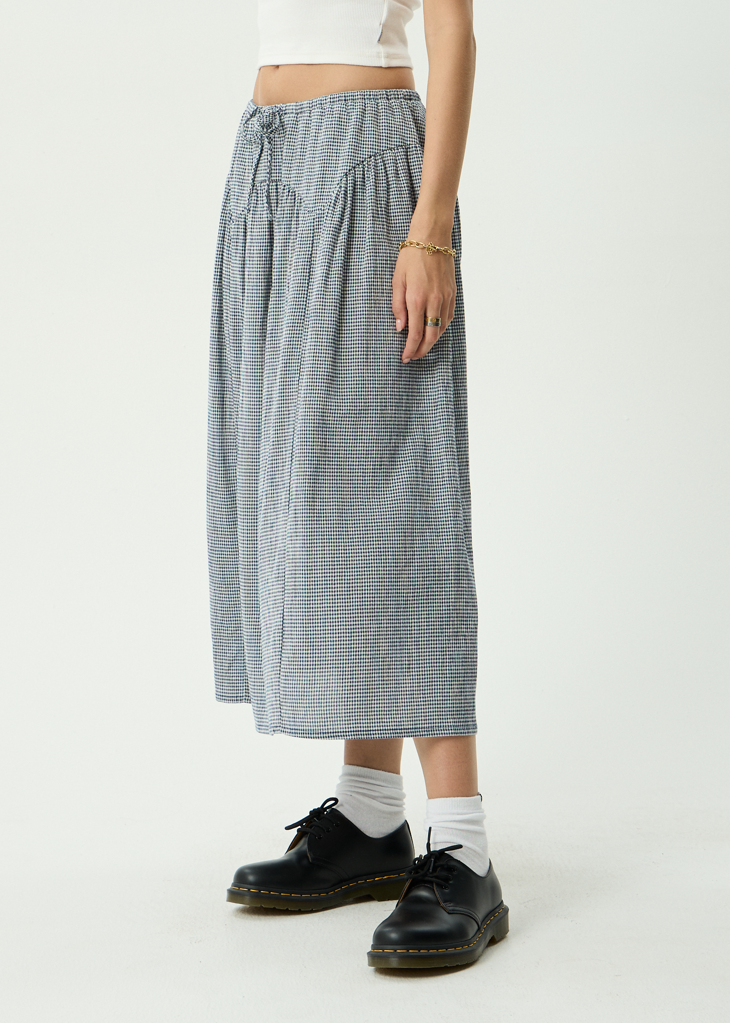 Marlow Midi Skirt - Indy Navy Check
