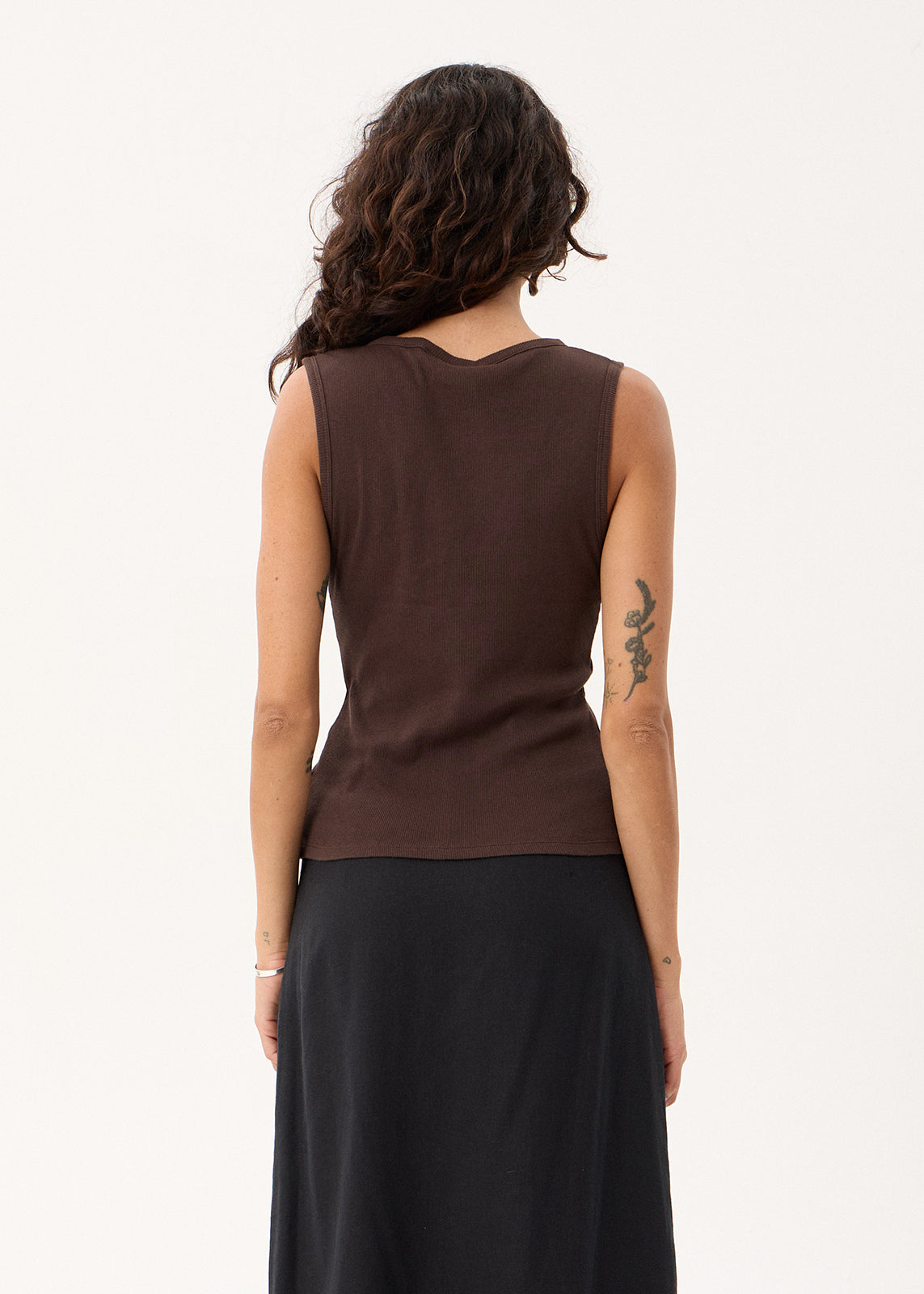Raine Rib Singlet - Chocolate