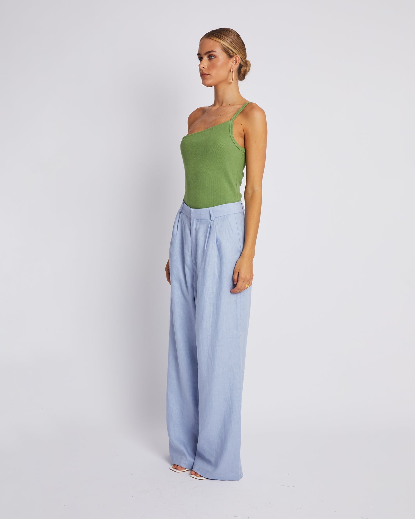 ONE SHOULDER BODYSUIT - OLIVE