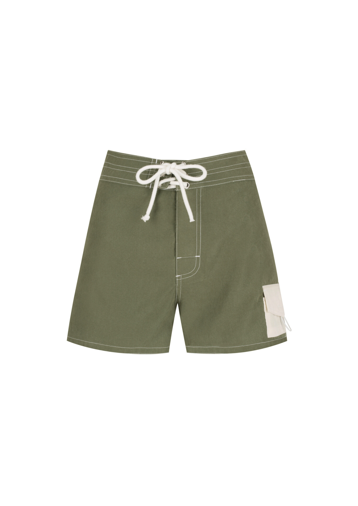 Tie Front Boardshort - Olive