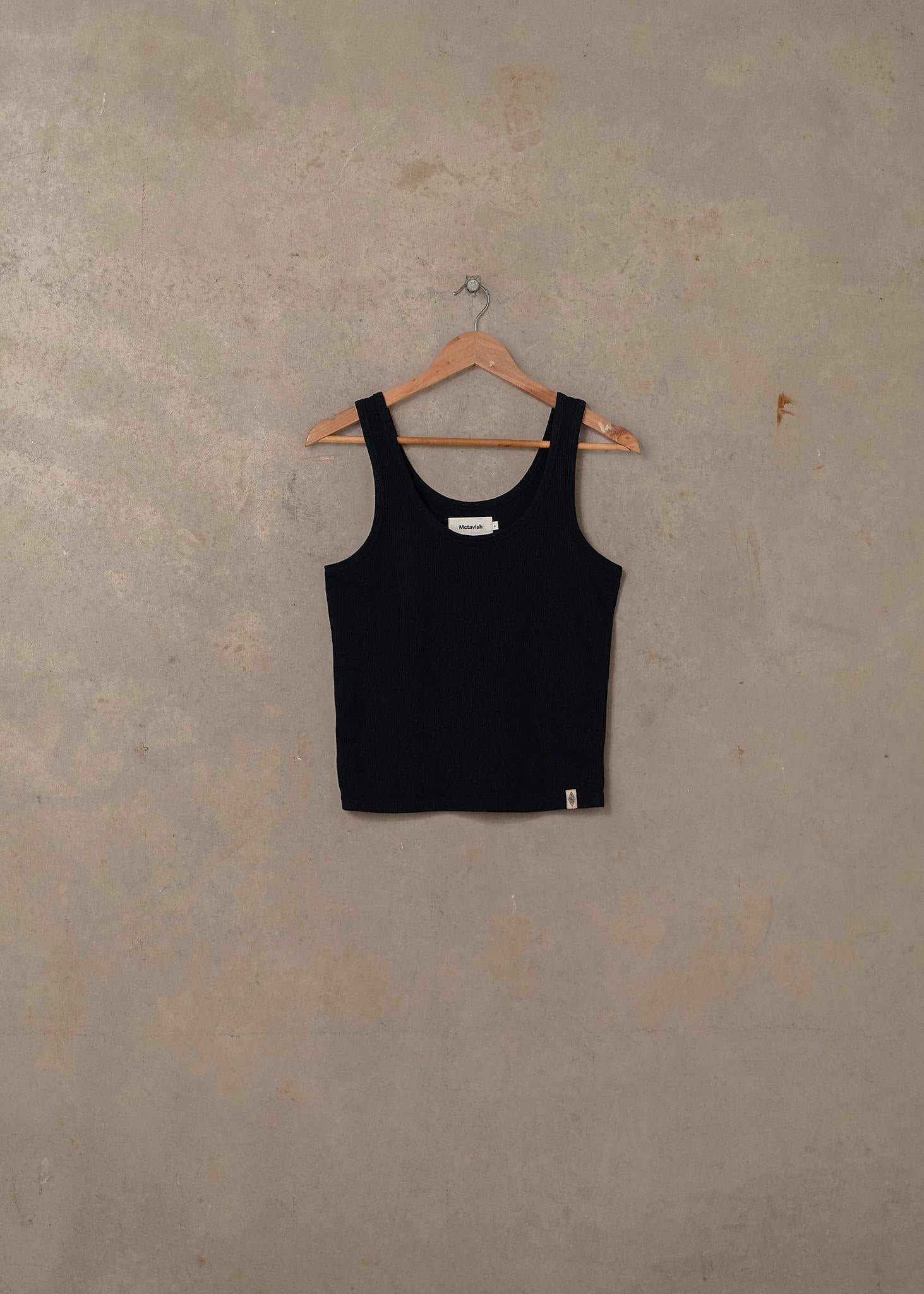 Rib Singlet - Black