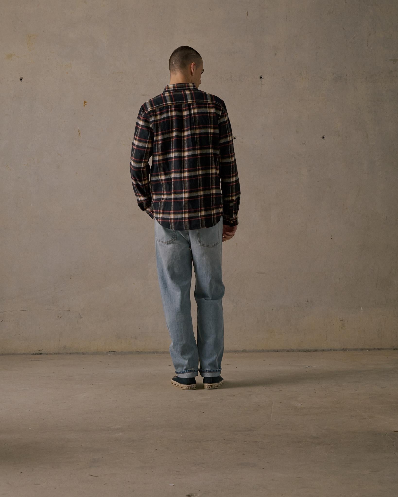Twin Pocket Flannel Shirt - Black Multi