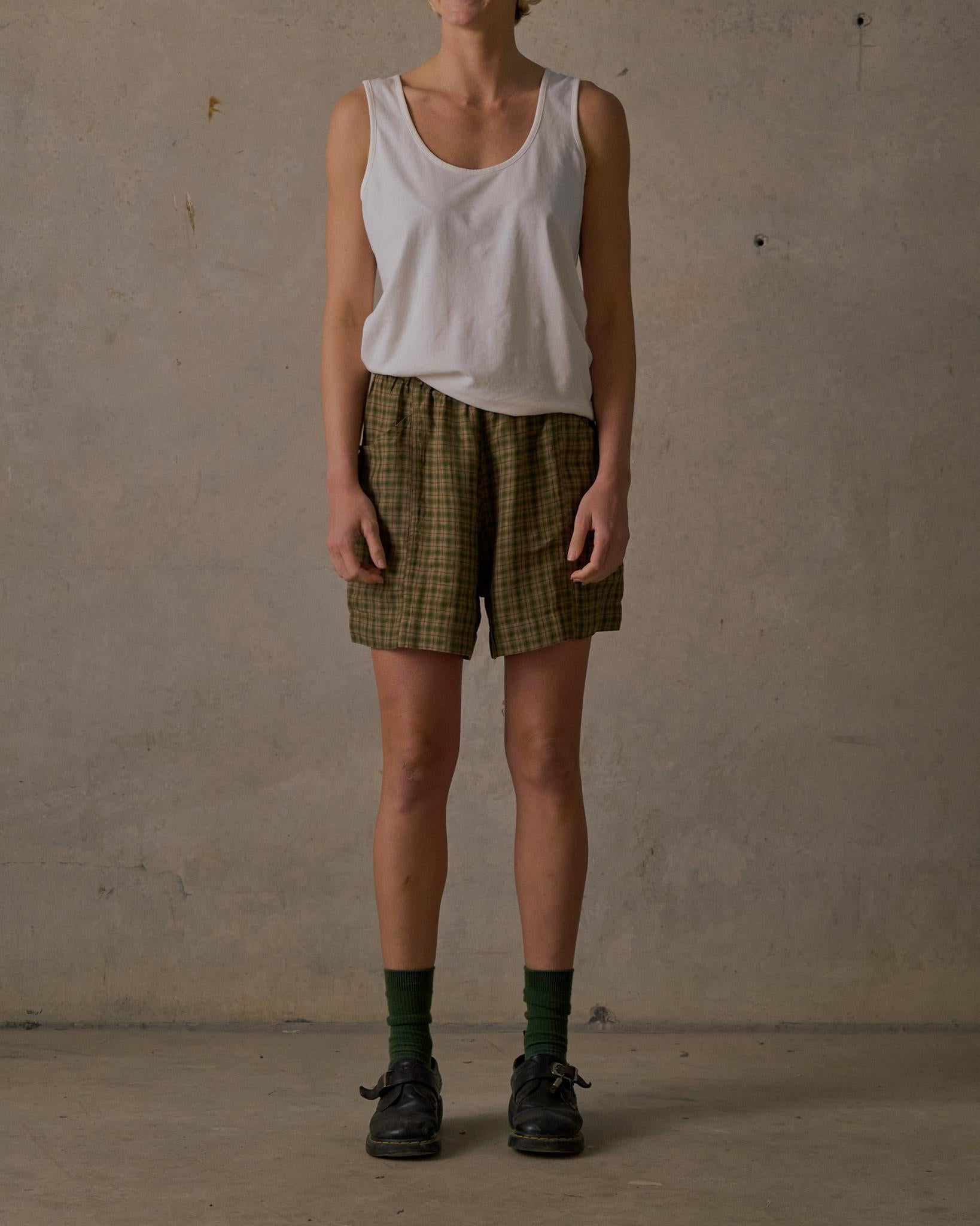 Patio Check Shorts - Brown