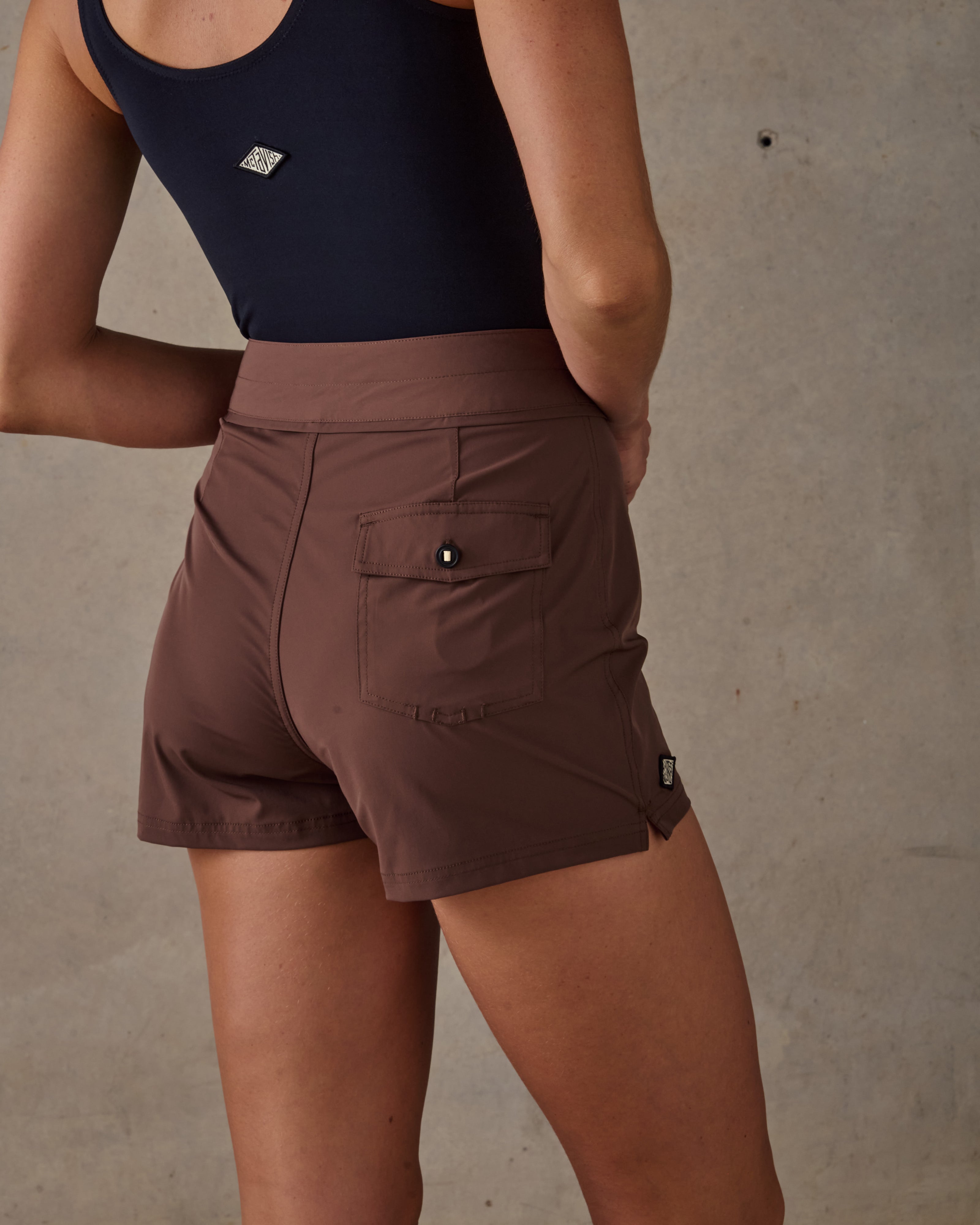 Womens Stretch Boardshorts - Brown